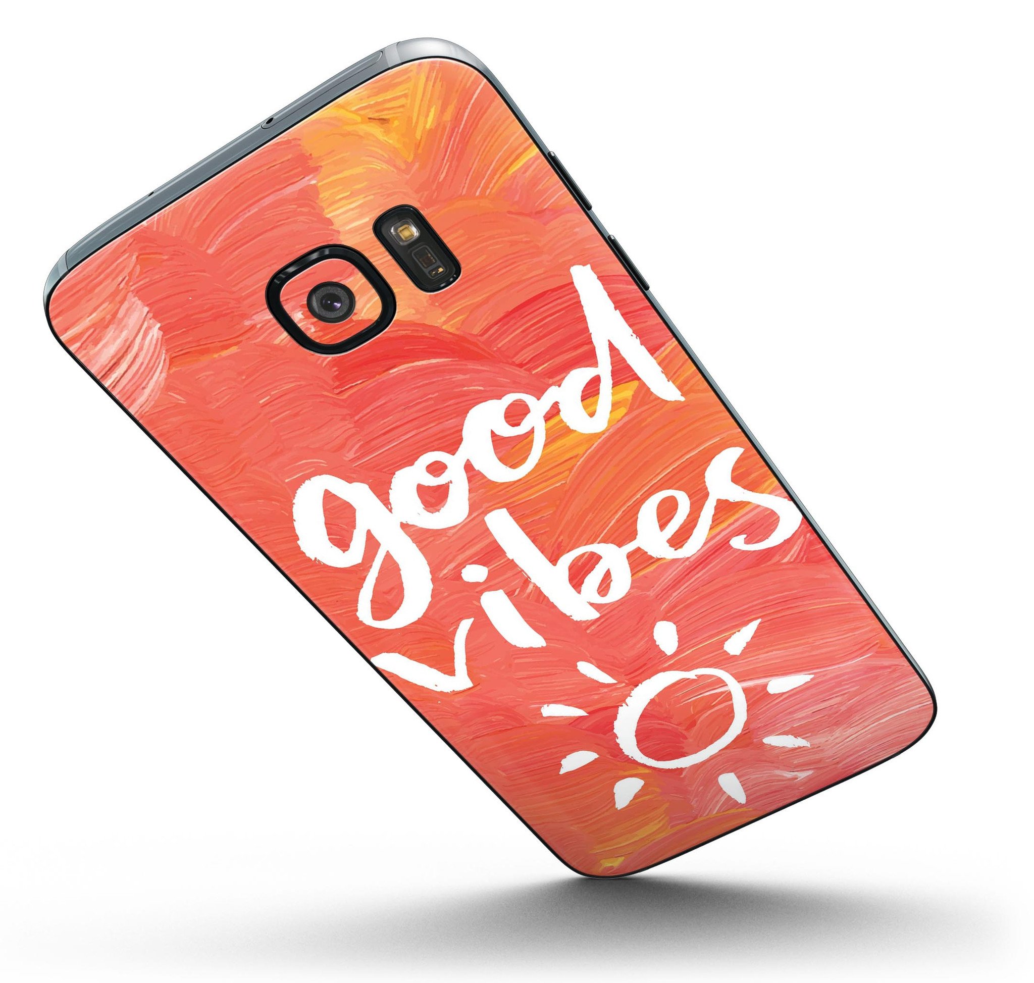 Good Vibes Full Body Skin-Kit for Samsung Galaxy S7/S7 Edge, showcasing premium vinyl design and stylish finish options.