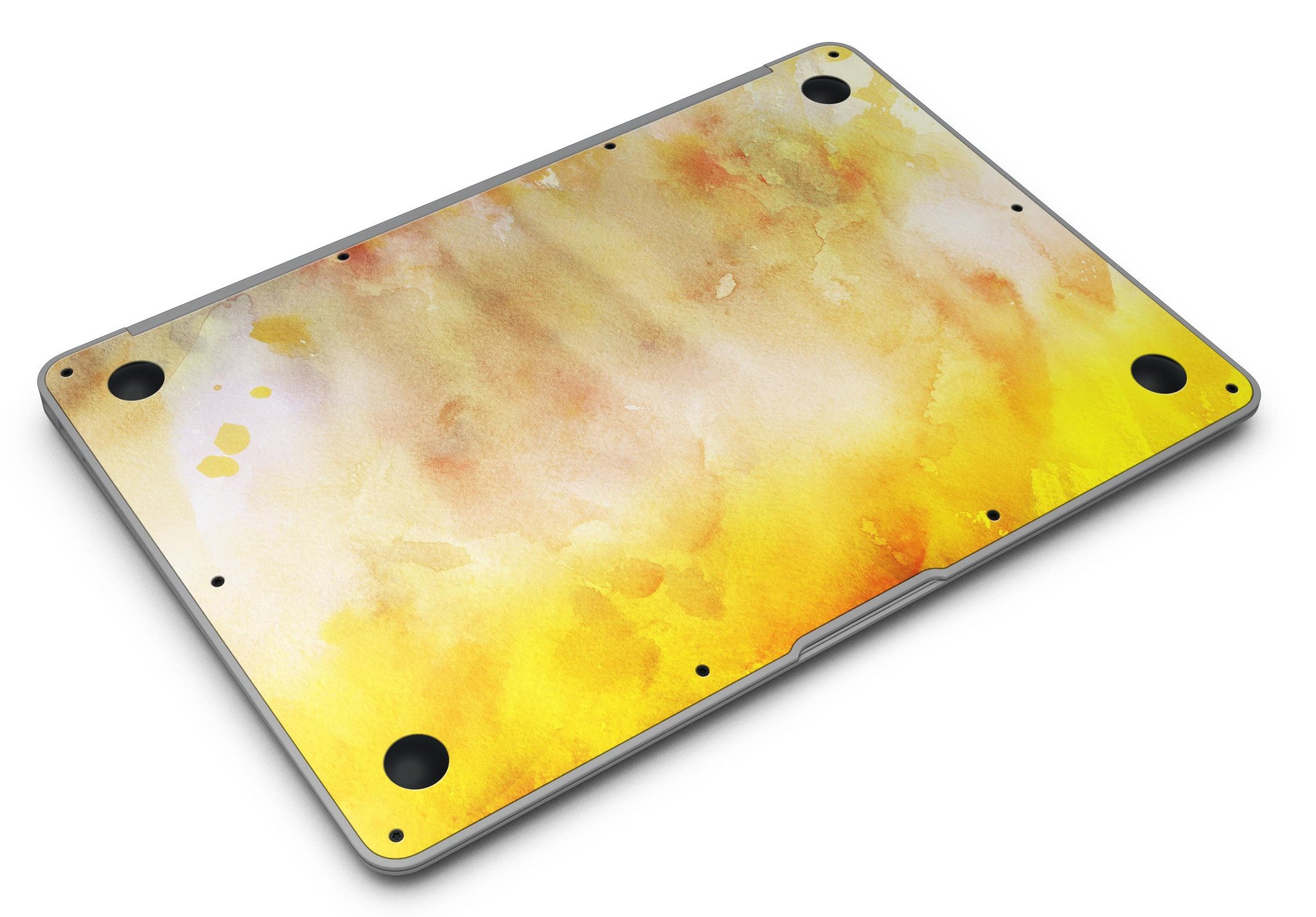 Gold 76 Absorbed Watercolor Texture skin for MacBook Air, showcasing vibrant colors and a sleek design.