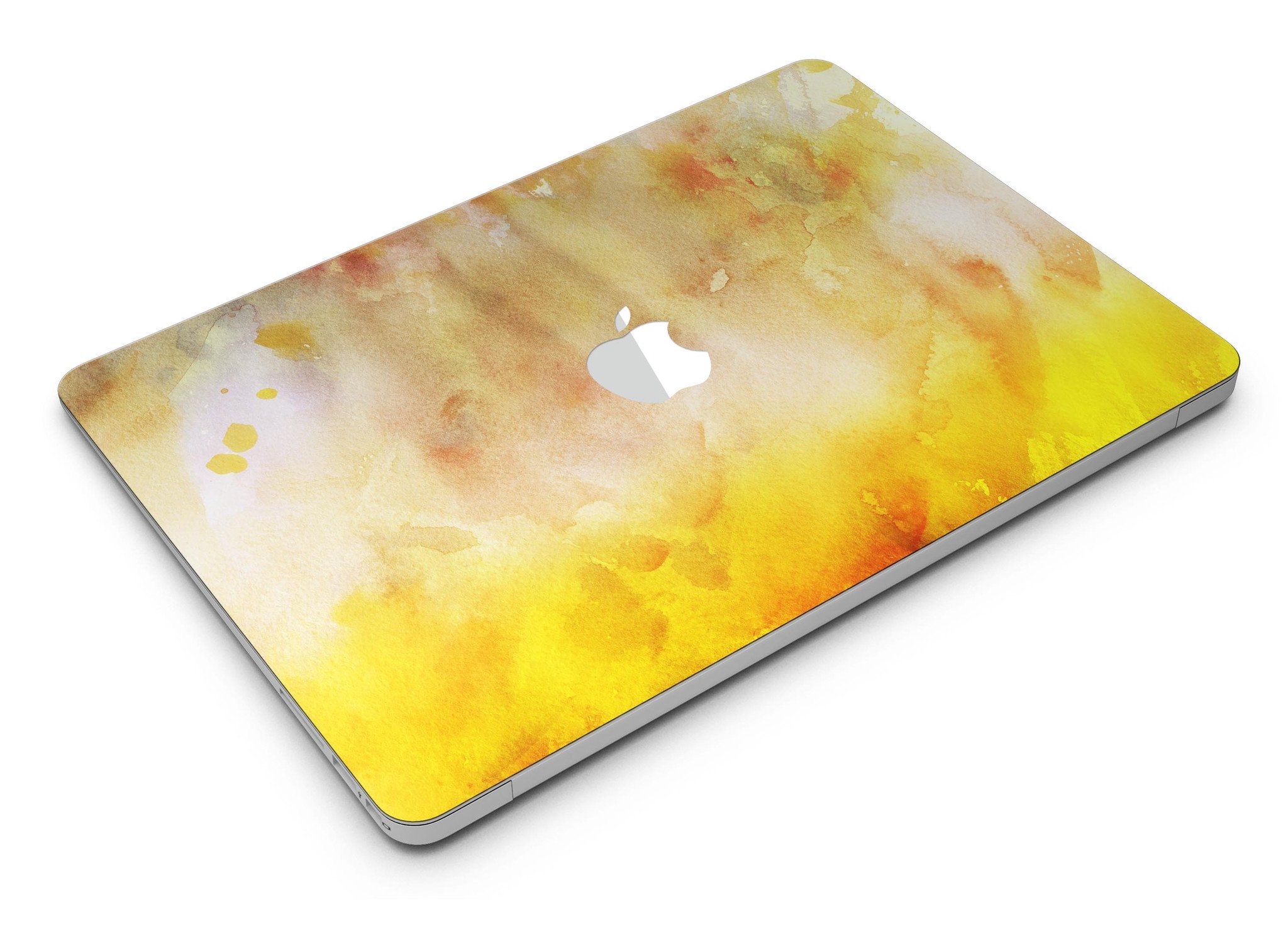 Gold 76 Absorbed Watercolor Texture skin for MacBook Air, showcasing vibrant colors and a sleek design.