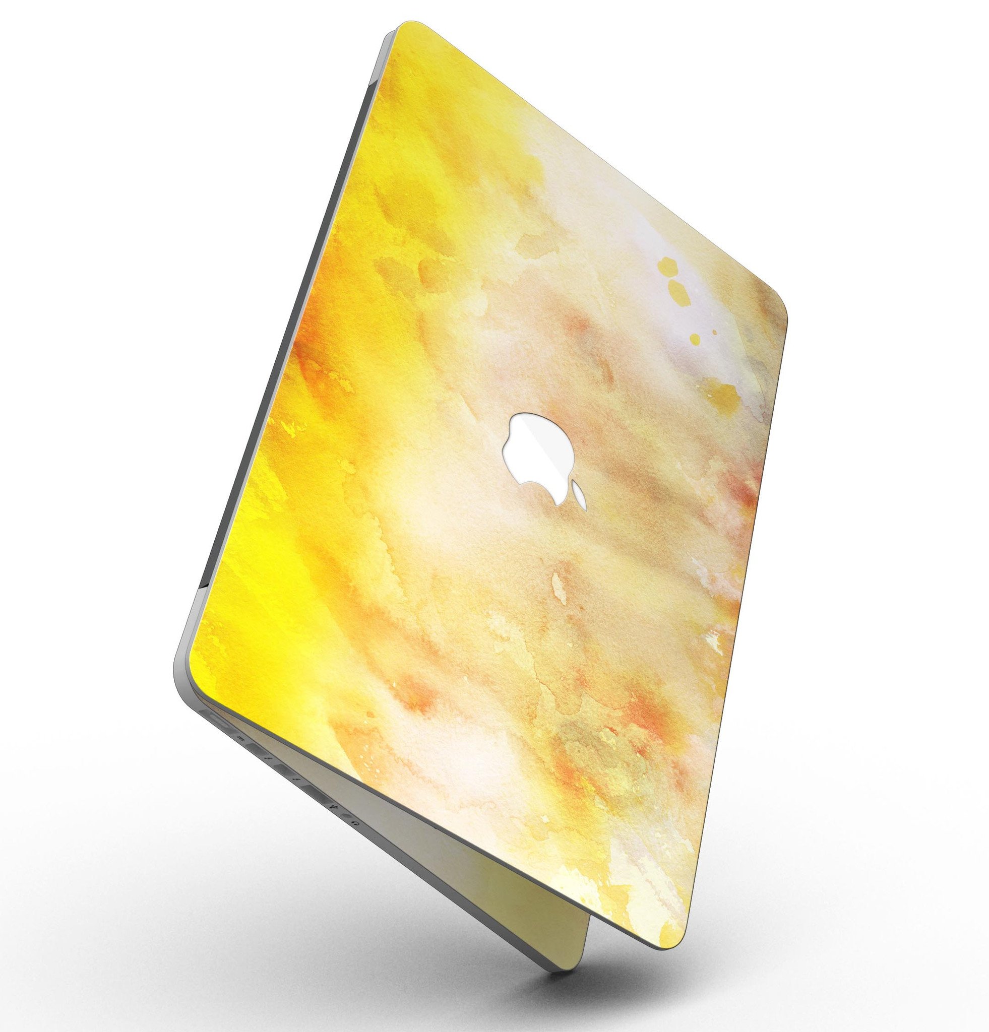 Gold 76 Absorbed Watercolor Texture skin for MacBook Pro with Retina Display, showcasing vibrant colors and a stylish design.