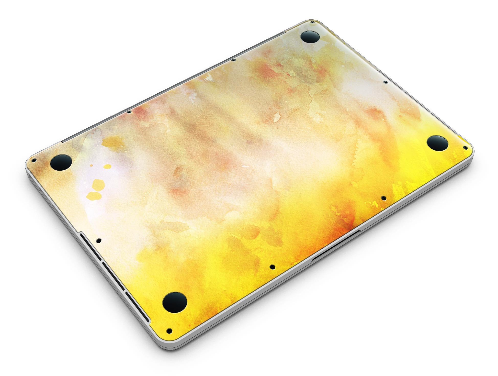 Gold 76 Absorbed Watercolor Texture skin for MacBook Pro with Retina Display, showcasing vibrant colors and a stylish design.