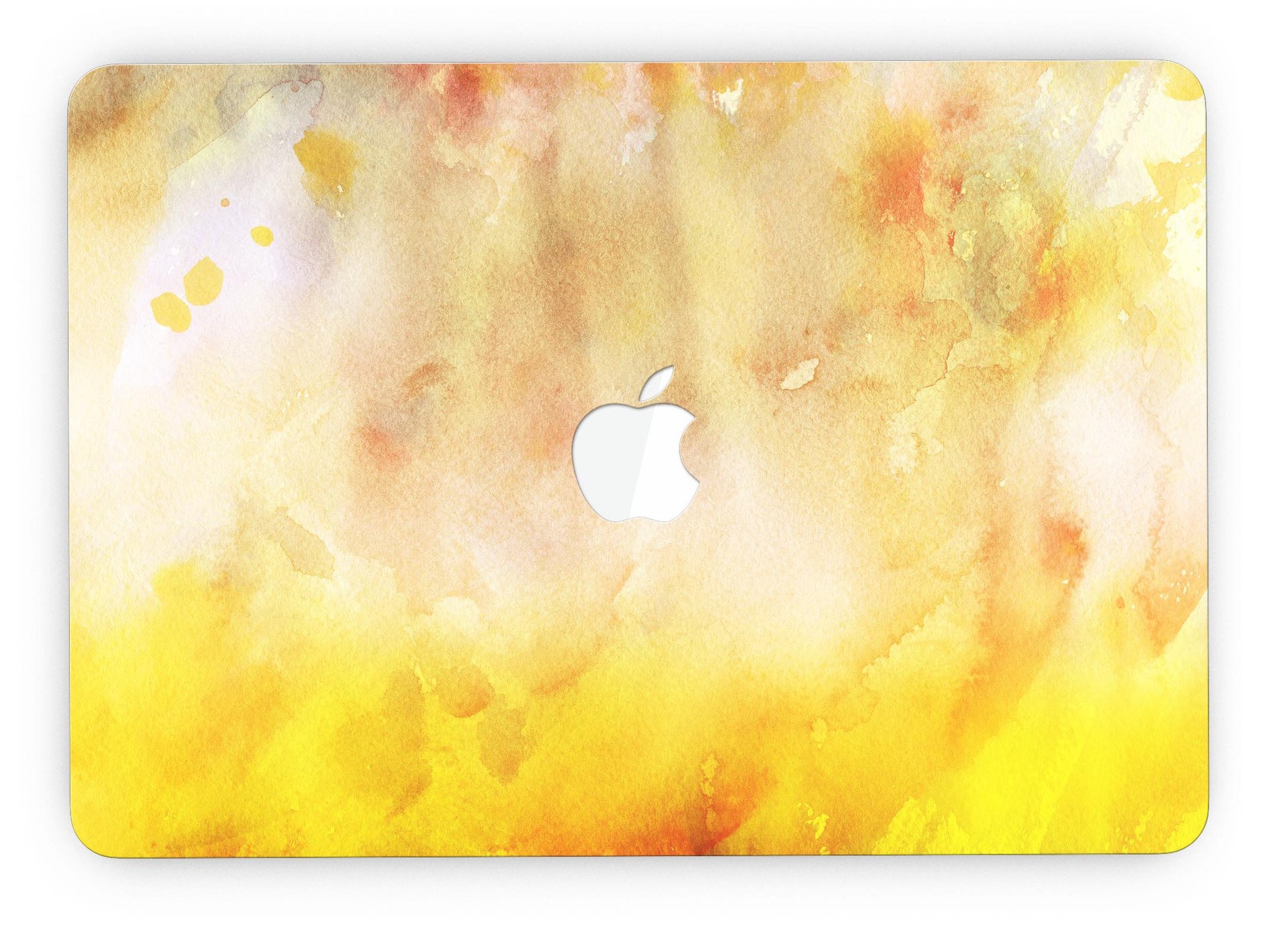 Gold 76 Absorbed Watercolor Texture skin for MacBook Pro with Retina Display, showcasing vibrant colors and a stylish design.