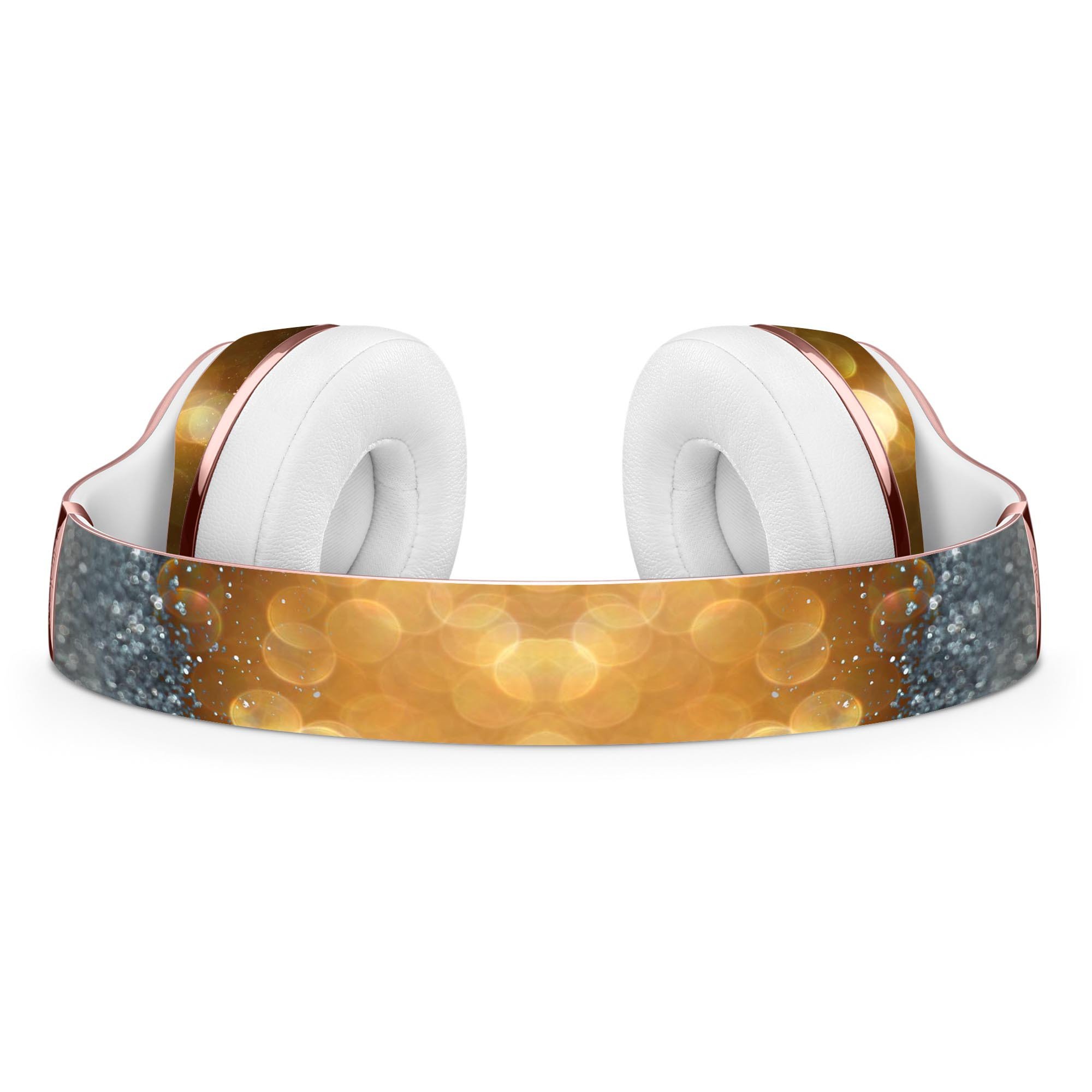 Gold and Silver Unfocused Orbs Skin Kit for Beats by Dre Solo 3 Wireless Headphones, showcasing vibrant colors and a sleek design.