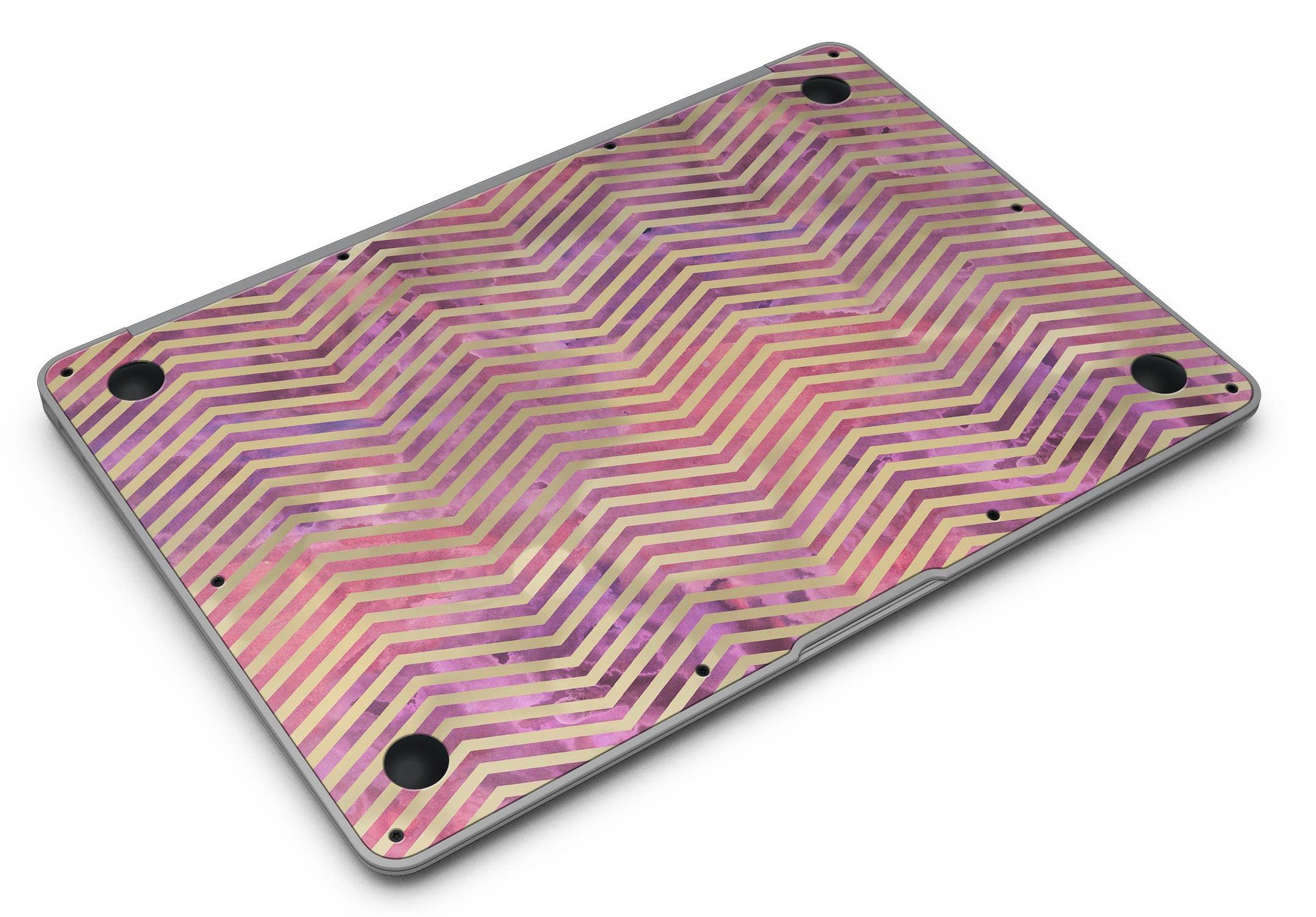 Gold Chevron Over Abstract Fumes MacBook Air Skin Kit showcasing stylish design and premium vinyl material.