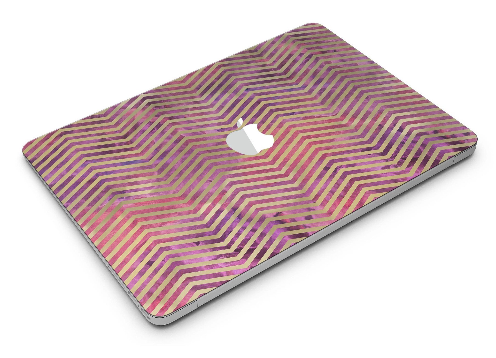 Gold Chevron Over Abstract Fumes MacBook Air Skin Kit showcasing stylish design and premium vinyl material.