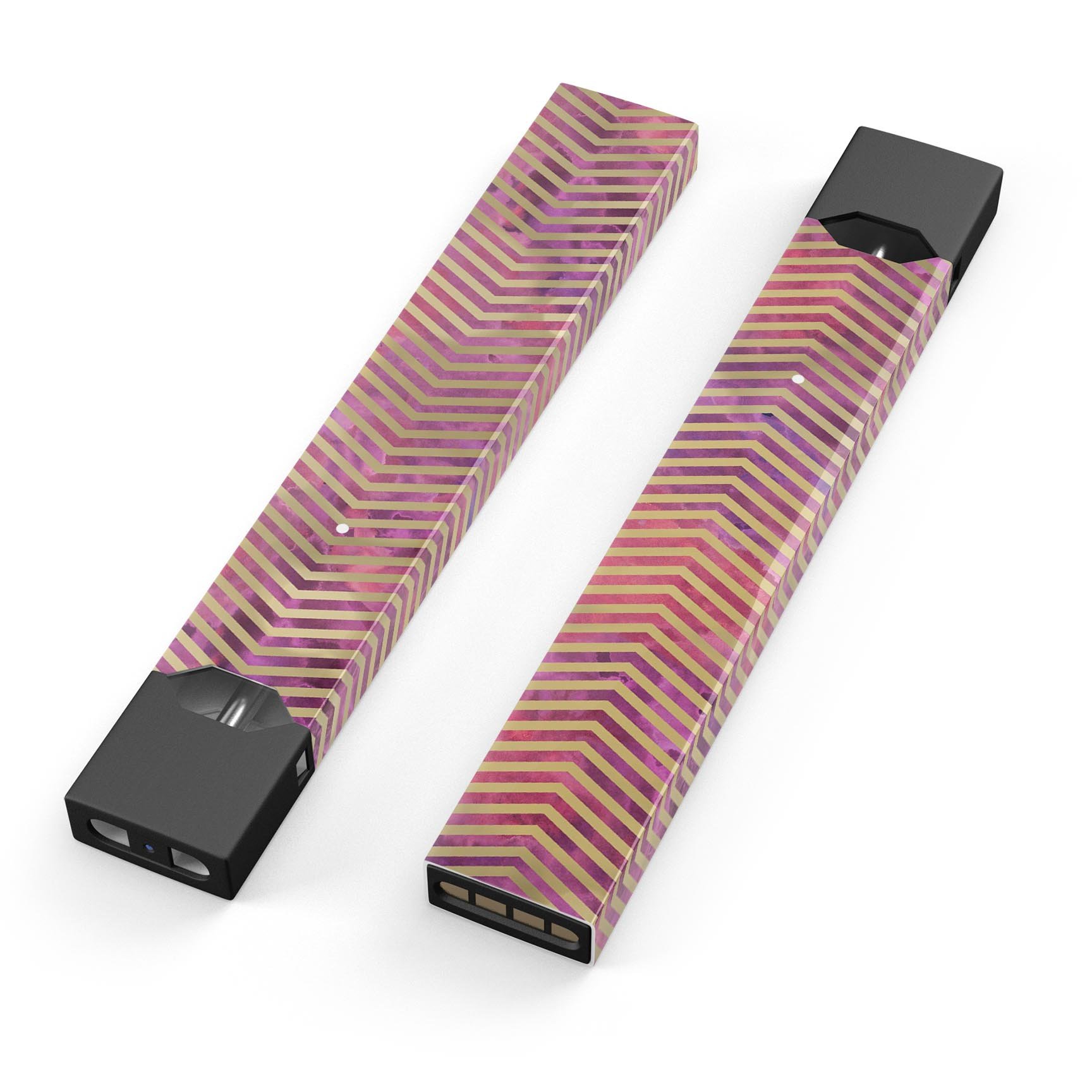 Gold Chevron Premium Decal Skin-Wrap for JUUL device, featuring an abstract fumes design.