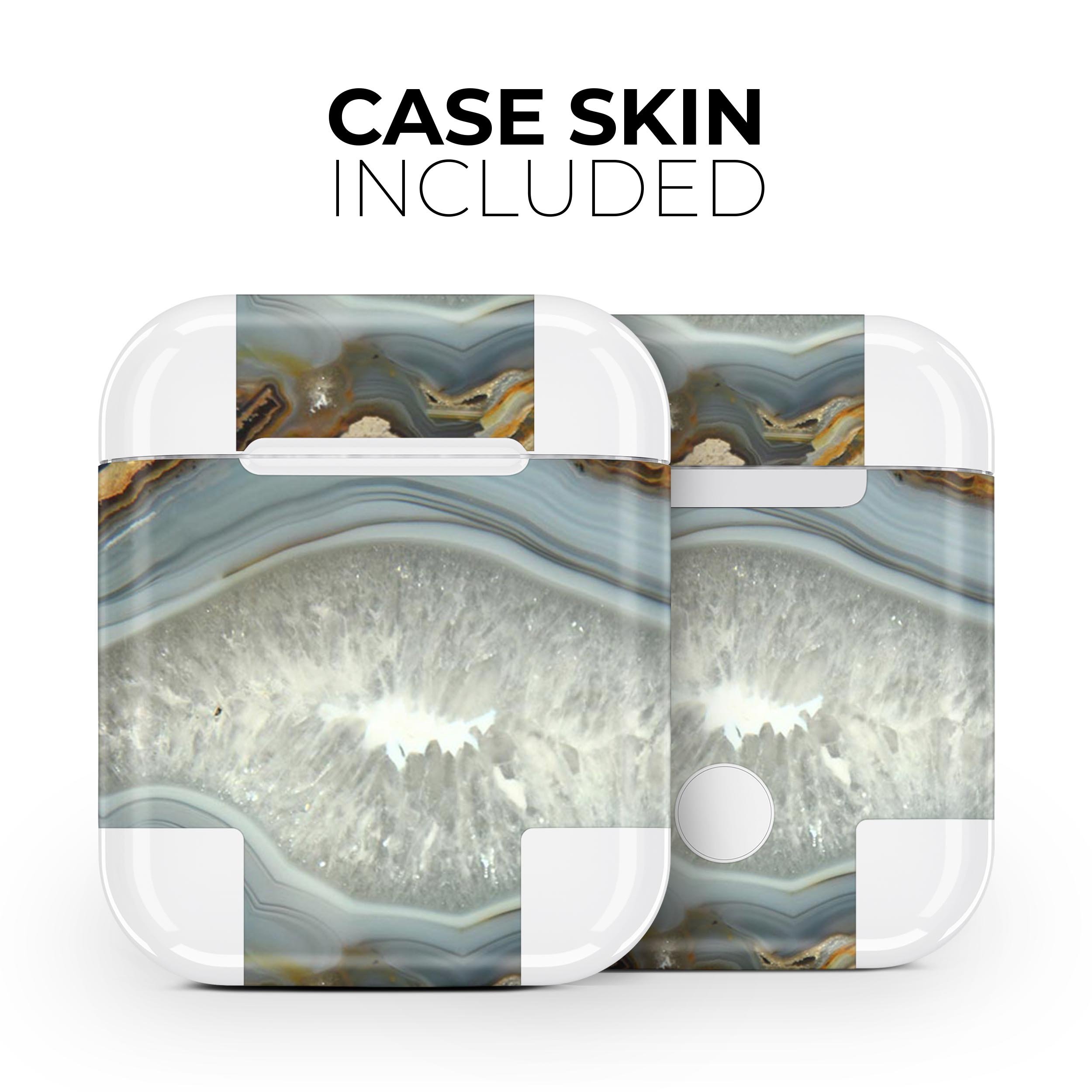 Gold Crystal Skin Decal Wrap Kit for Apple AirPods, showcasing a stylish design and high-quality finish.