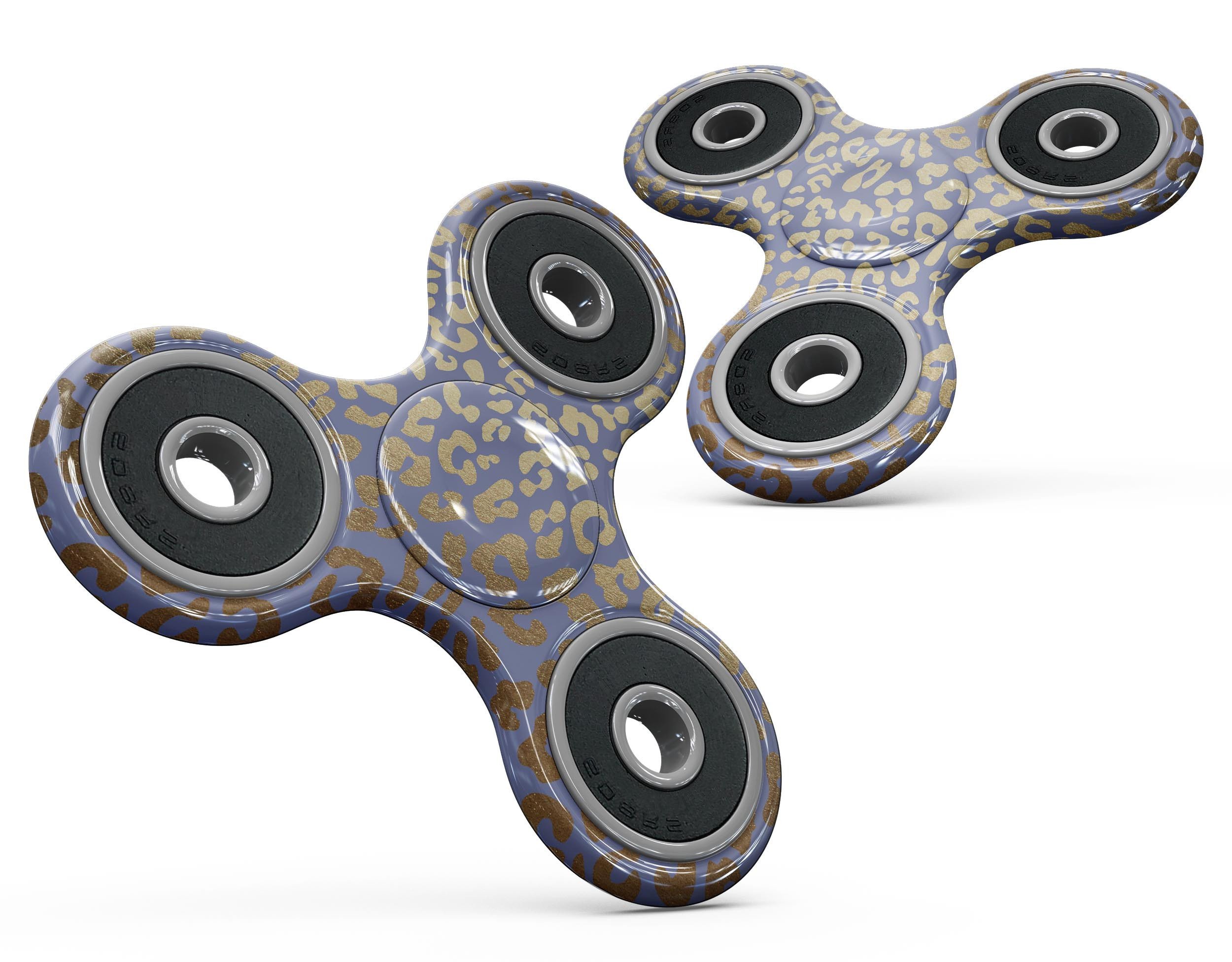 Gold Flaked Animal Blue Full-Body Skin-Kit for fidget spinner, showcasing vibrant colors and unique design.