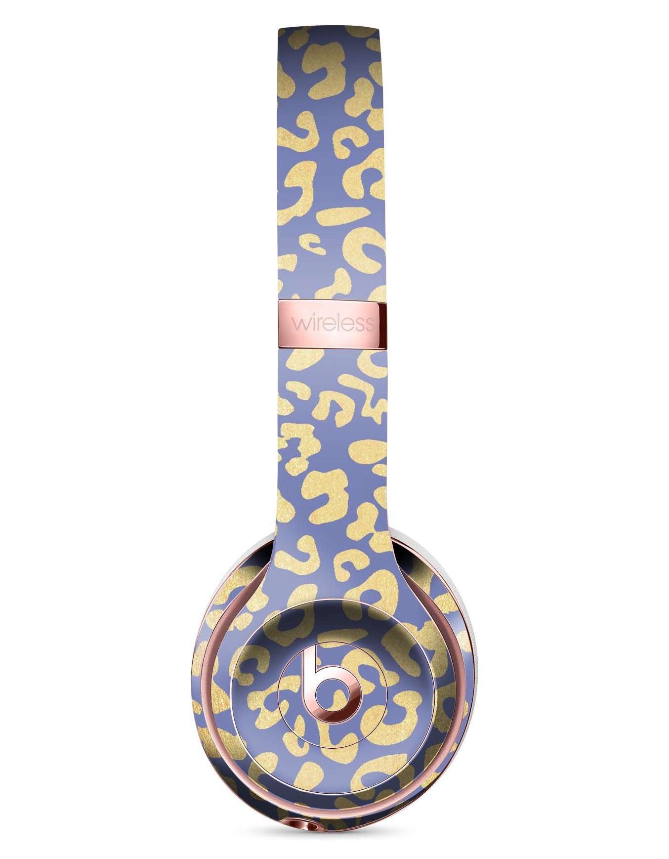 Gold Flaked Animal Blue Full-Body Skin Kit for Beats by Dre Solo 3, showcasing vibrant design and premium vinyl material.