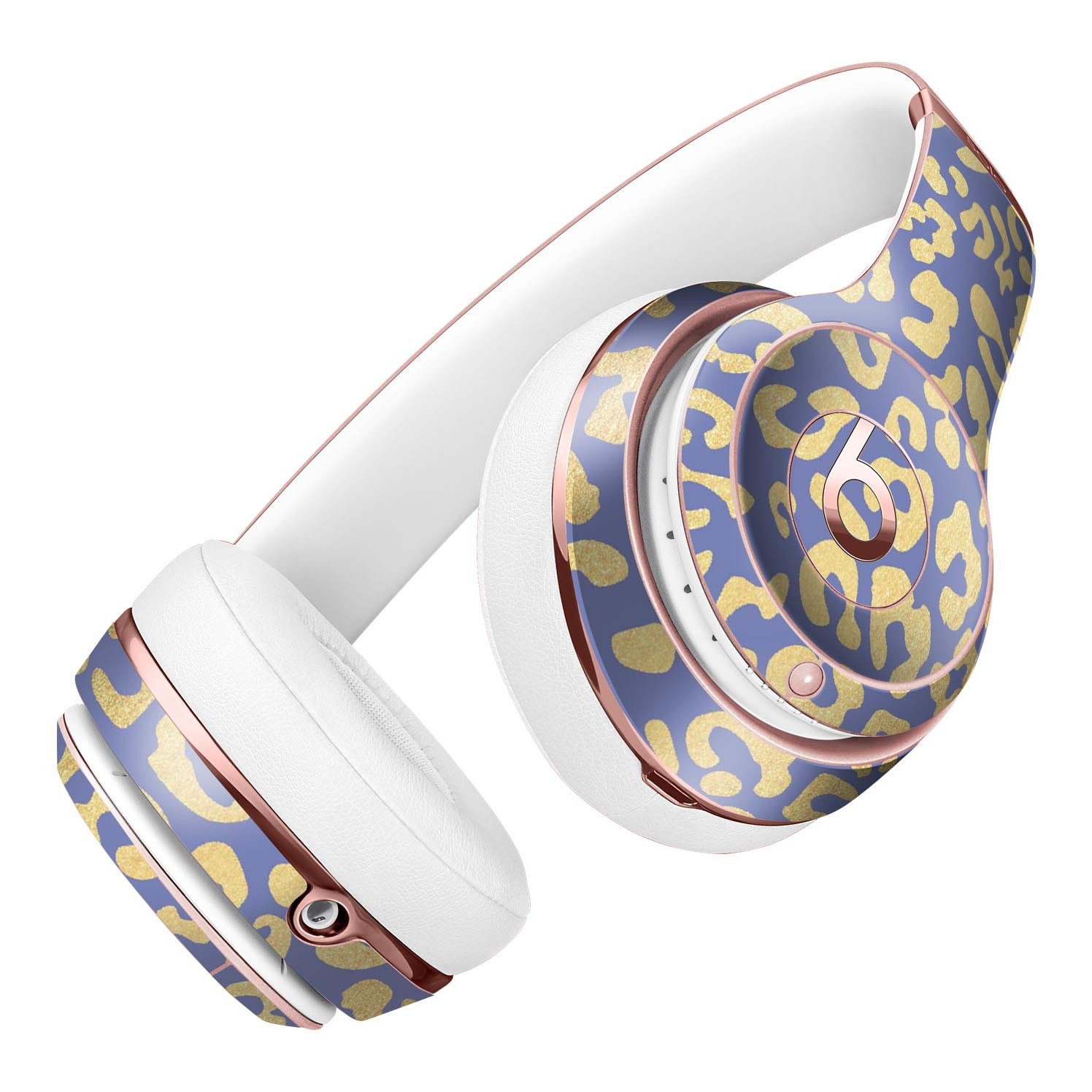 Gold Flaked Animal Blue Full-Body Skin Kit for Beats by Dre Solo 3, showcasing vibrant design and premium vinyl material.