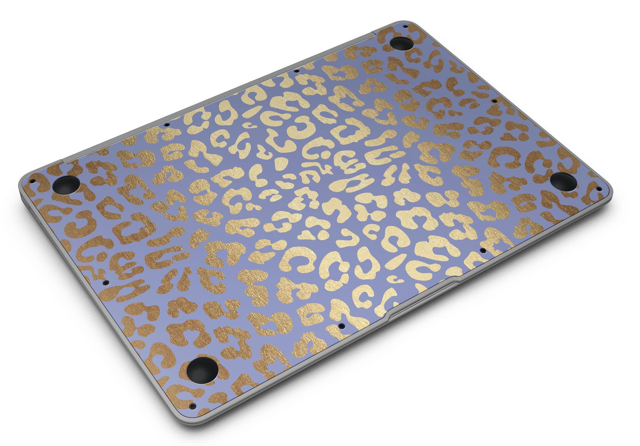 Gold Flaked Animal Blue MacBook Air Skin Kit showcasing vibrant colors and unique design.