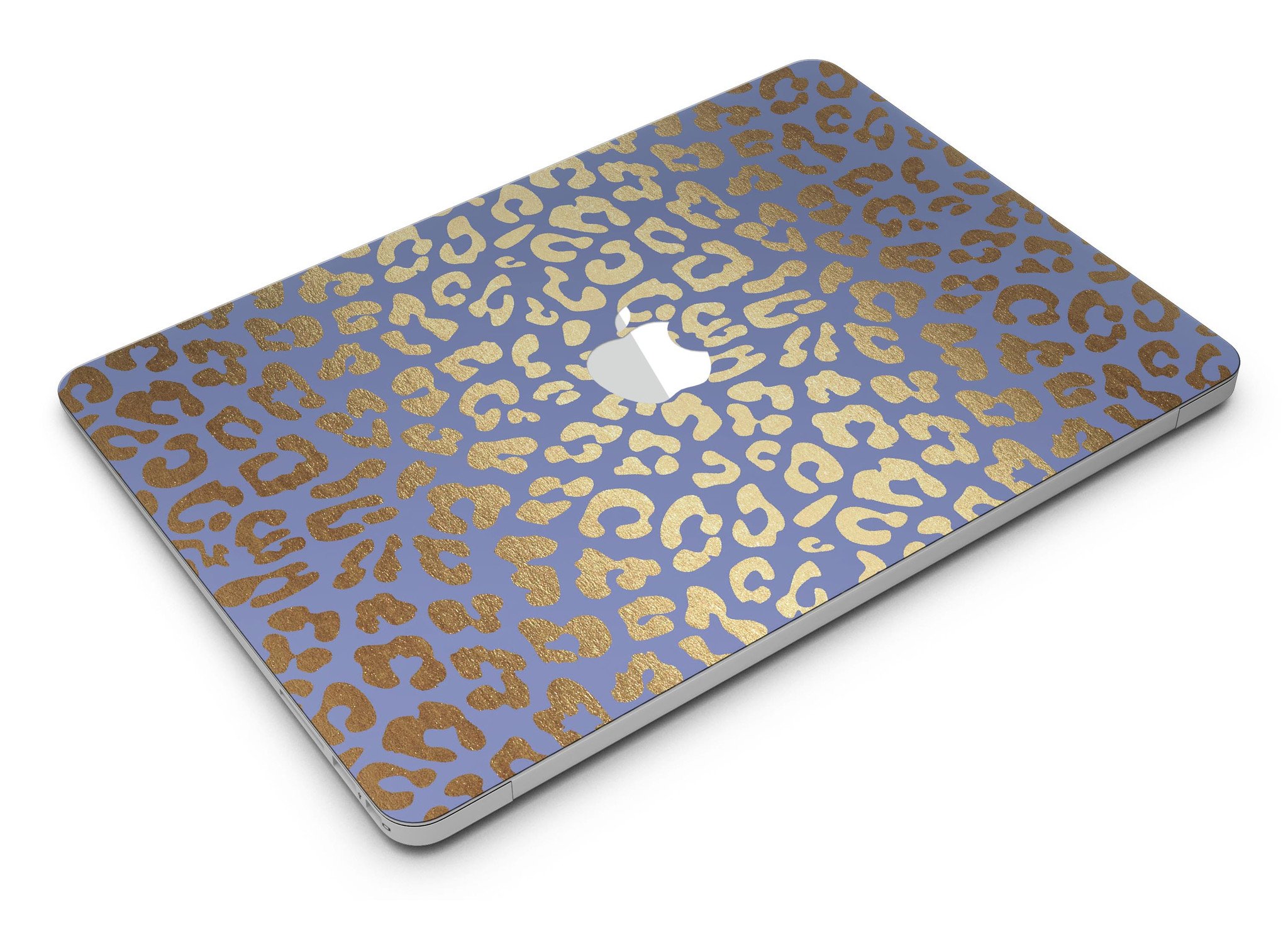 Gold Flaked Animal Blue MacBook Air Skin Kit showcasing vibrant colors and unique design.