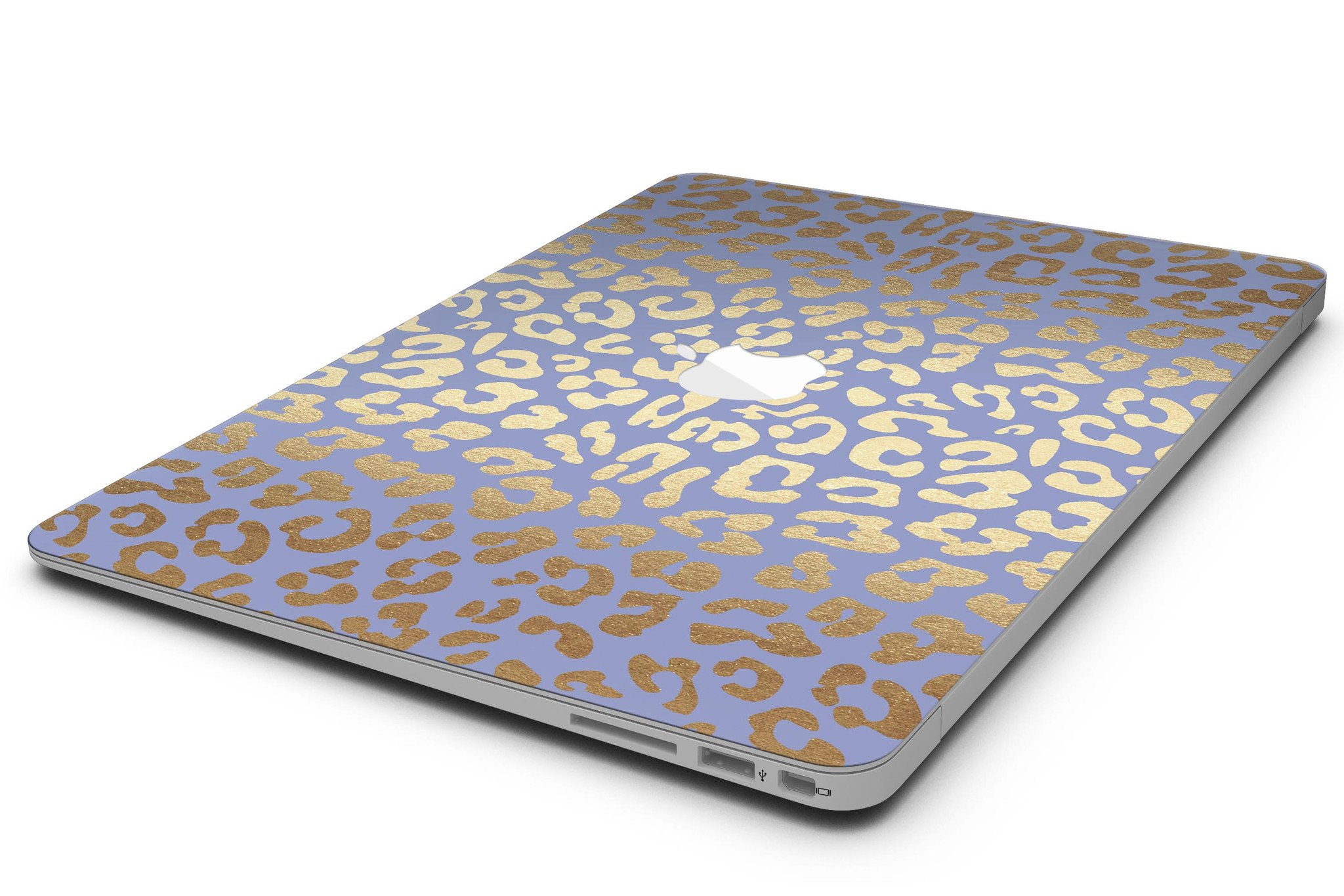 Gold Flaked Animal Blue MacBook Air Skin Kit showcasing vibrant colors and unique design.