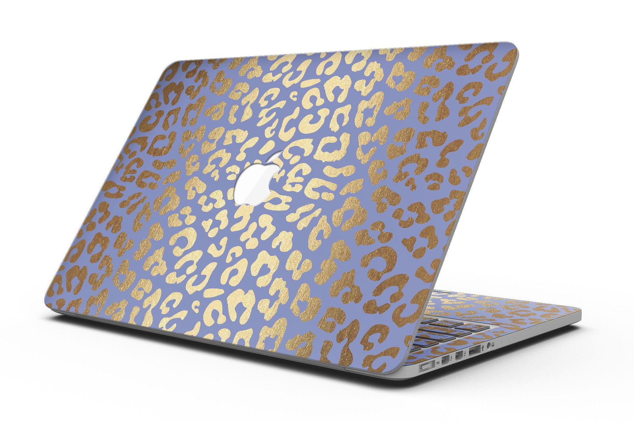 Gold Flaked Animal Design Skin for MacBook Pro with Retina Display, showcasing a stylish and protective vinyl cover.