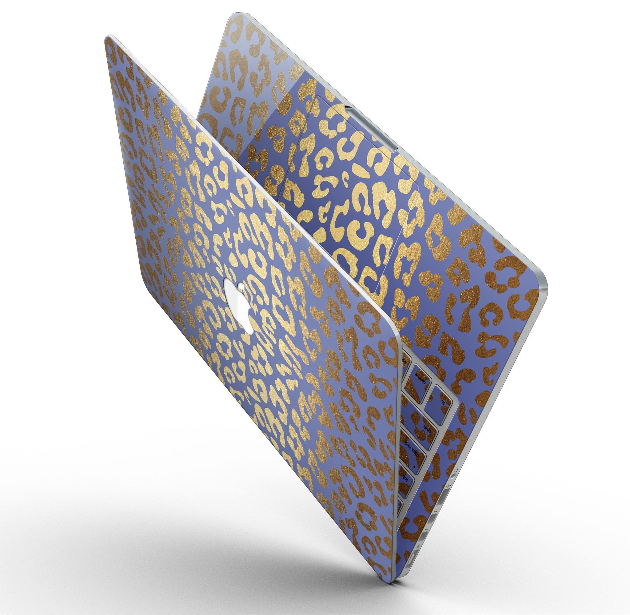 Gold Flaked Animal Design Skin for MacBook Pro with Retina Display, showcasing a stylish and protective vinyl cover.