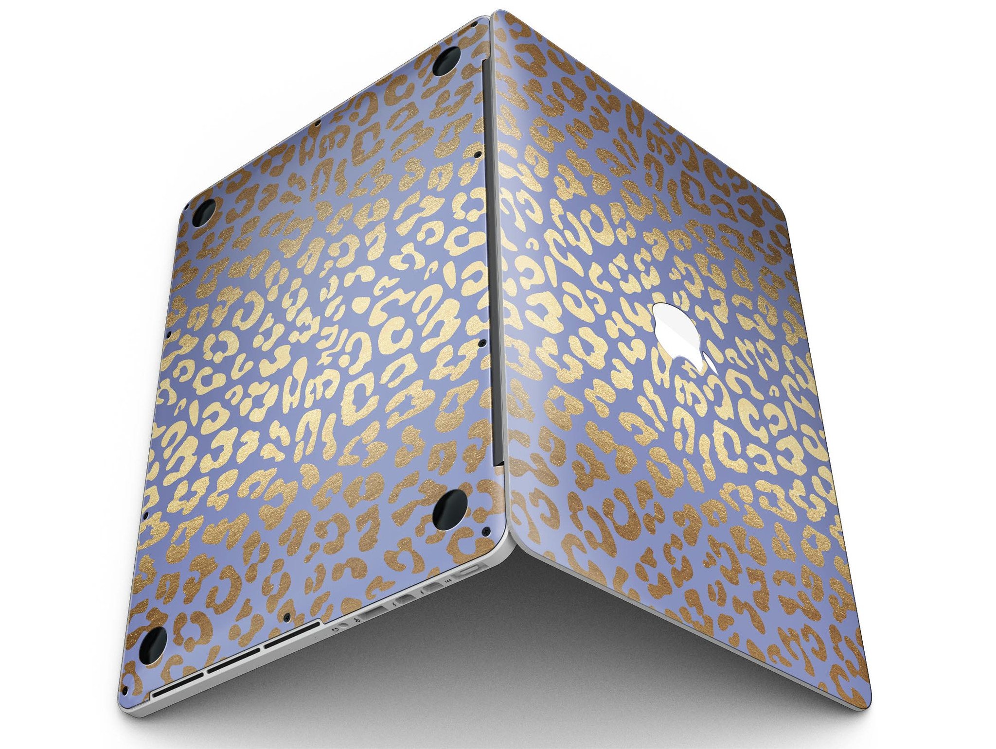 Gold Flaked Animal Design Skin for MacBook Pro with Retina Display, showcasing a stylish and protective vinyl cover.