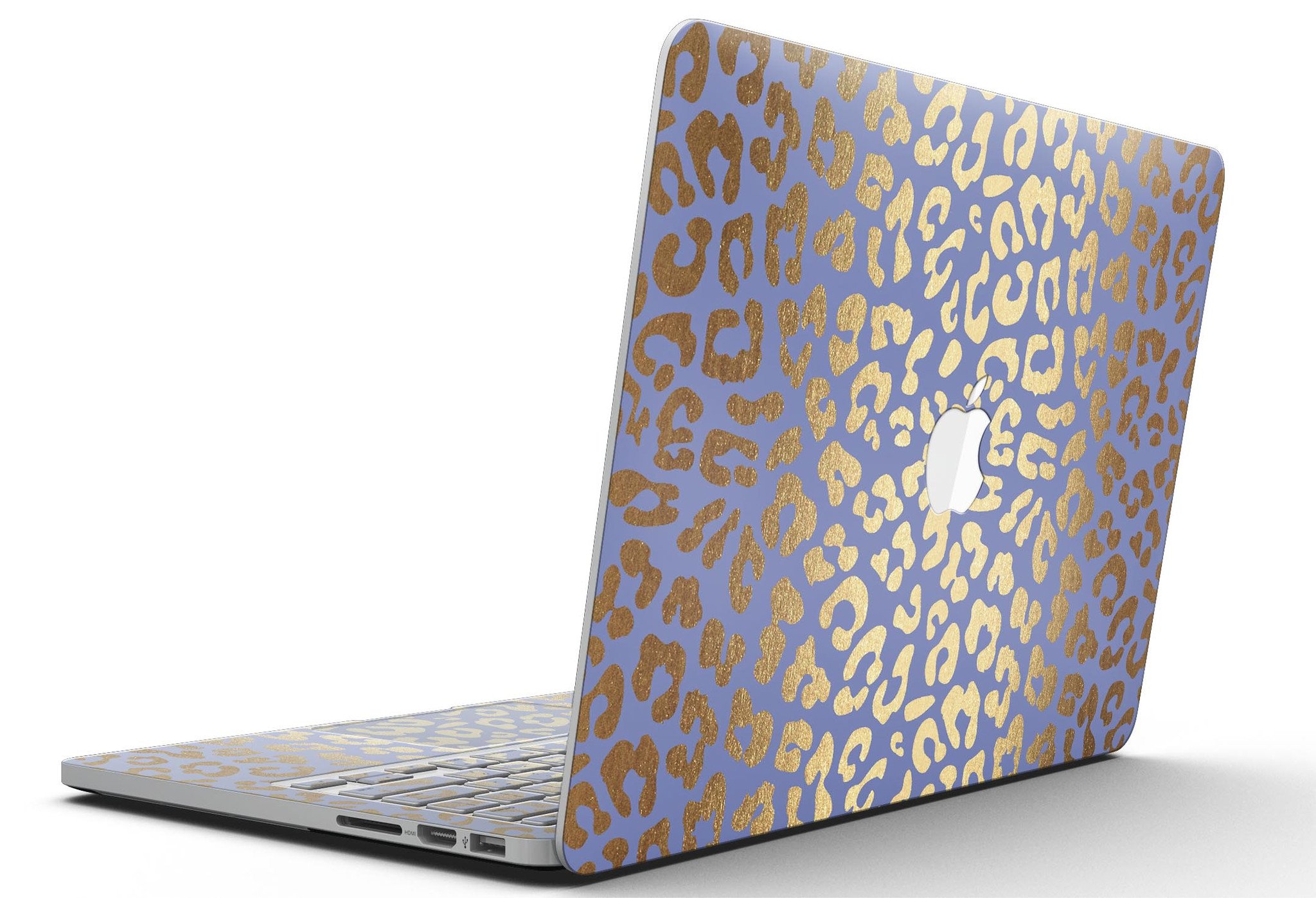 Gold Flaked Animal Design Skin for MacBook Pro with Retina Display, showcasing a stylish and protective vinyl cover.