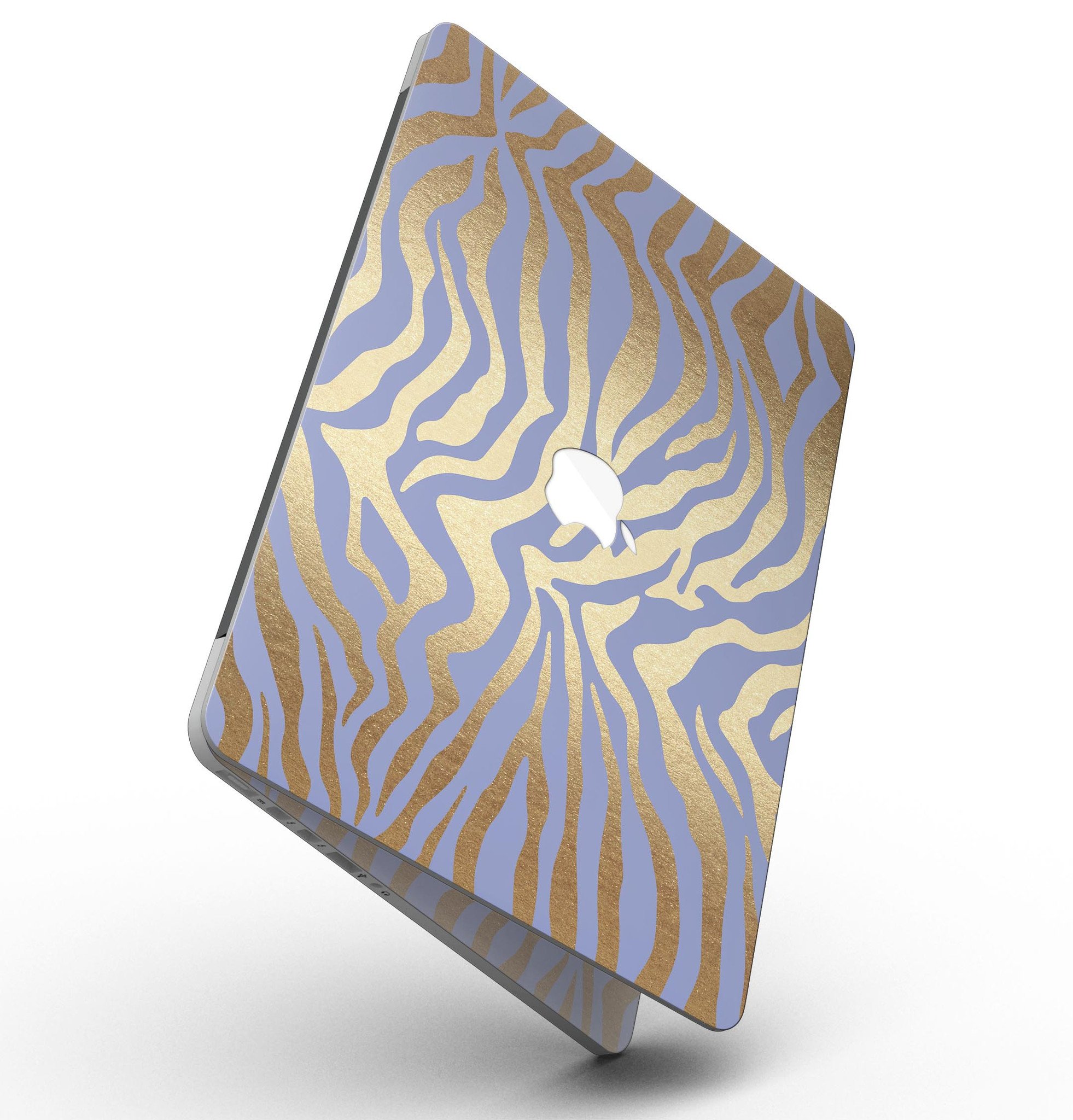 Gold Flaked Animal Blue Zebra skin for MacBook Pro with Retina Display, showcasing vibrant colors and unique design.