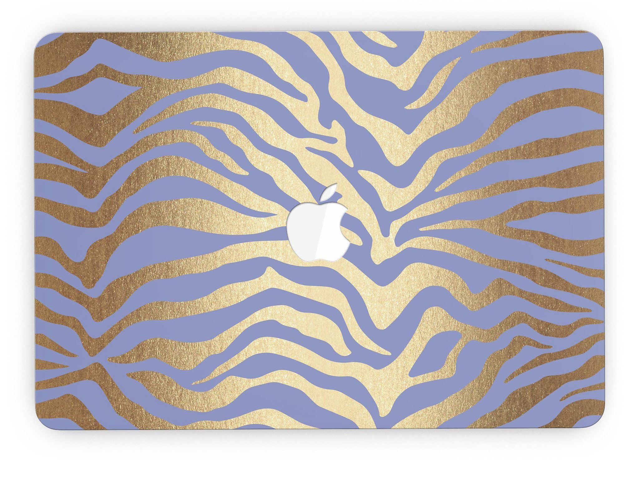 Gold Flaked Animal Blue Zebra skin for MacBook Pro with Retina Display, showcasing vibrant colors and unique design.