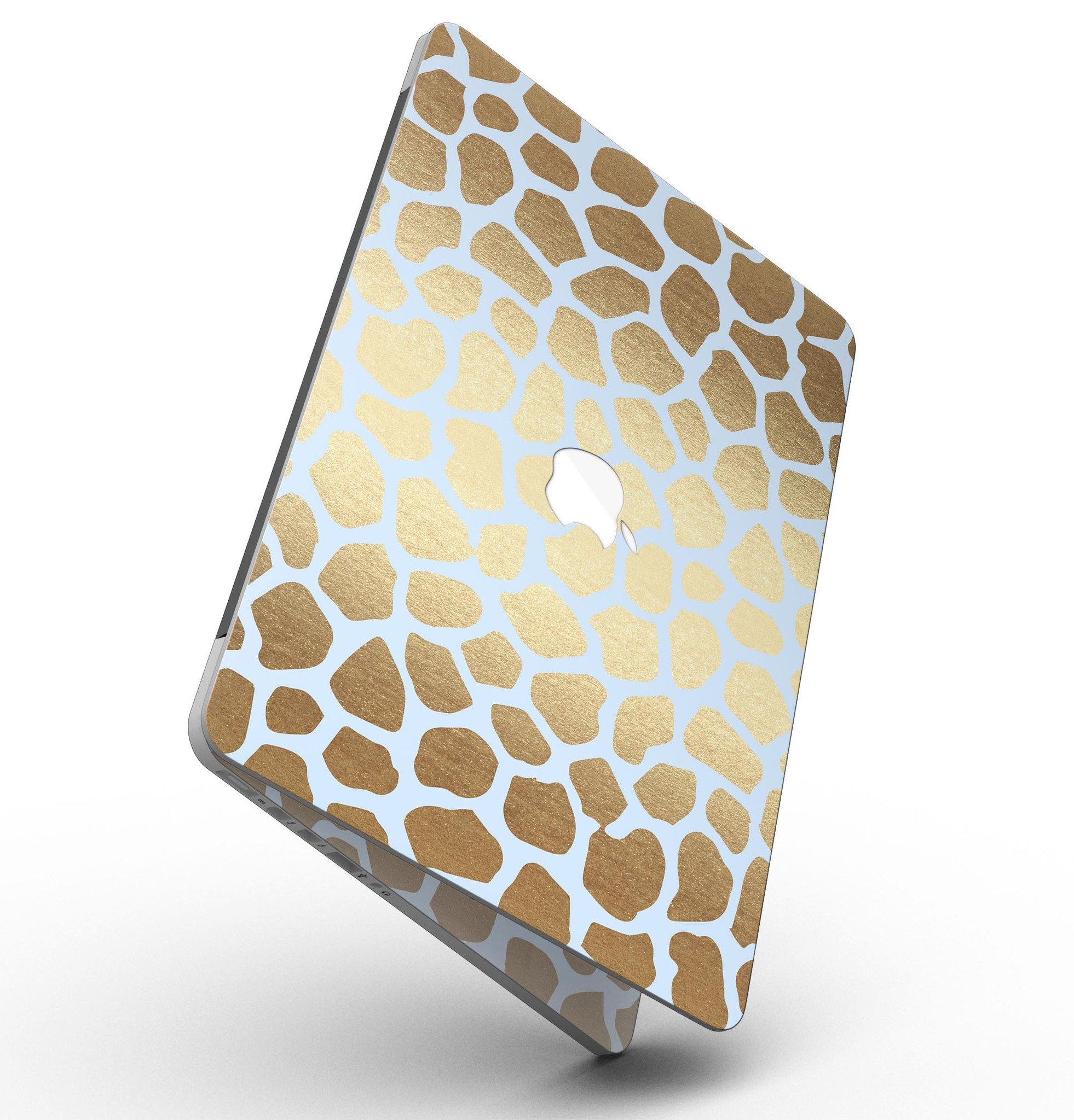 Gold Flaked Animal Light Blue skin for MacBook Pro with Retina Display, showcasing a stylish design that protects the device.