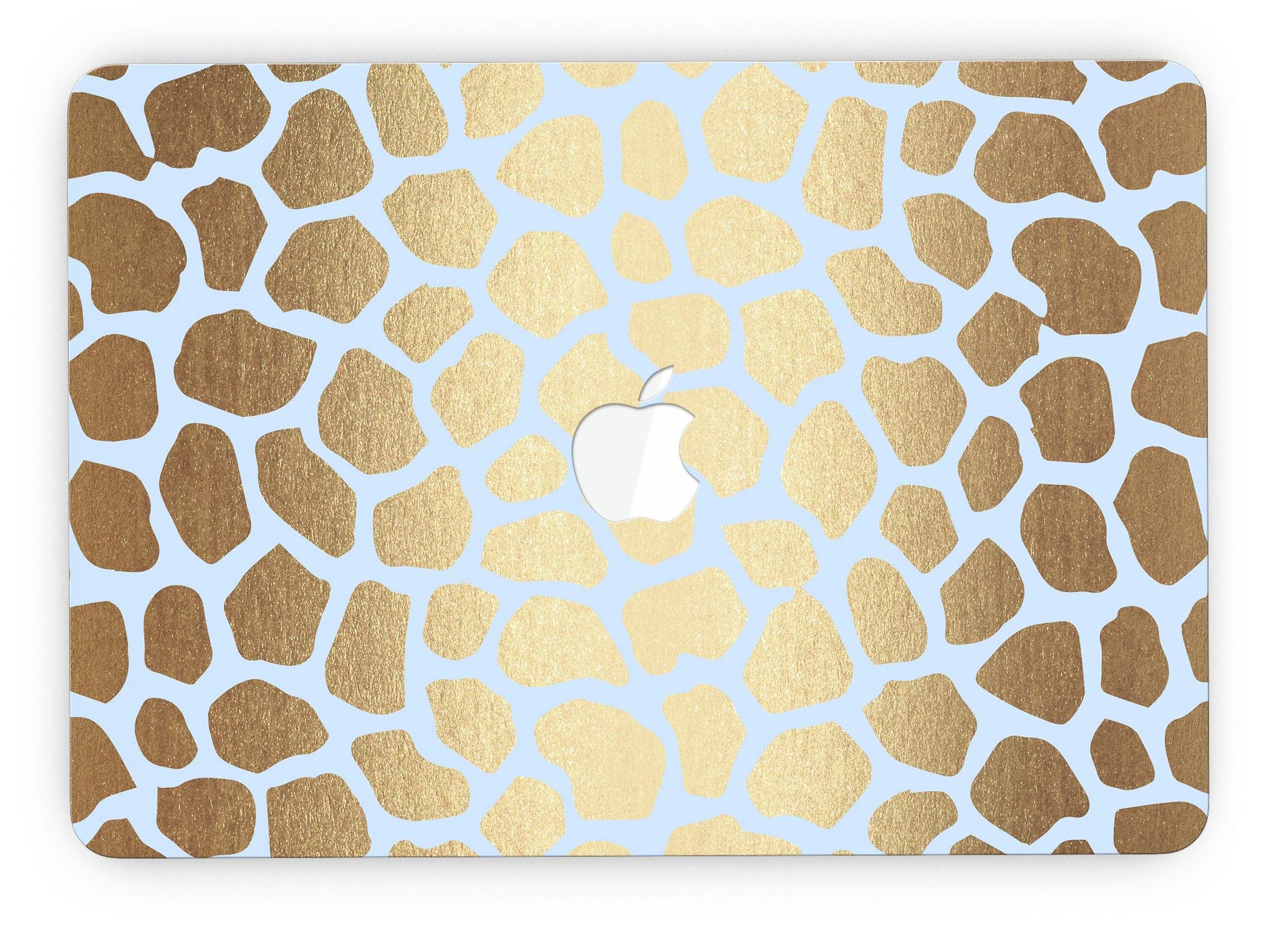 Gold Flaked Animal Light Blue skin for MacBook Pro with Retina Display, showcasing a stylish design that protects the device.