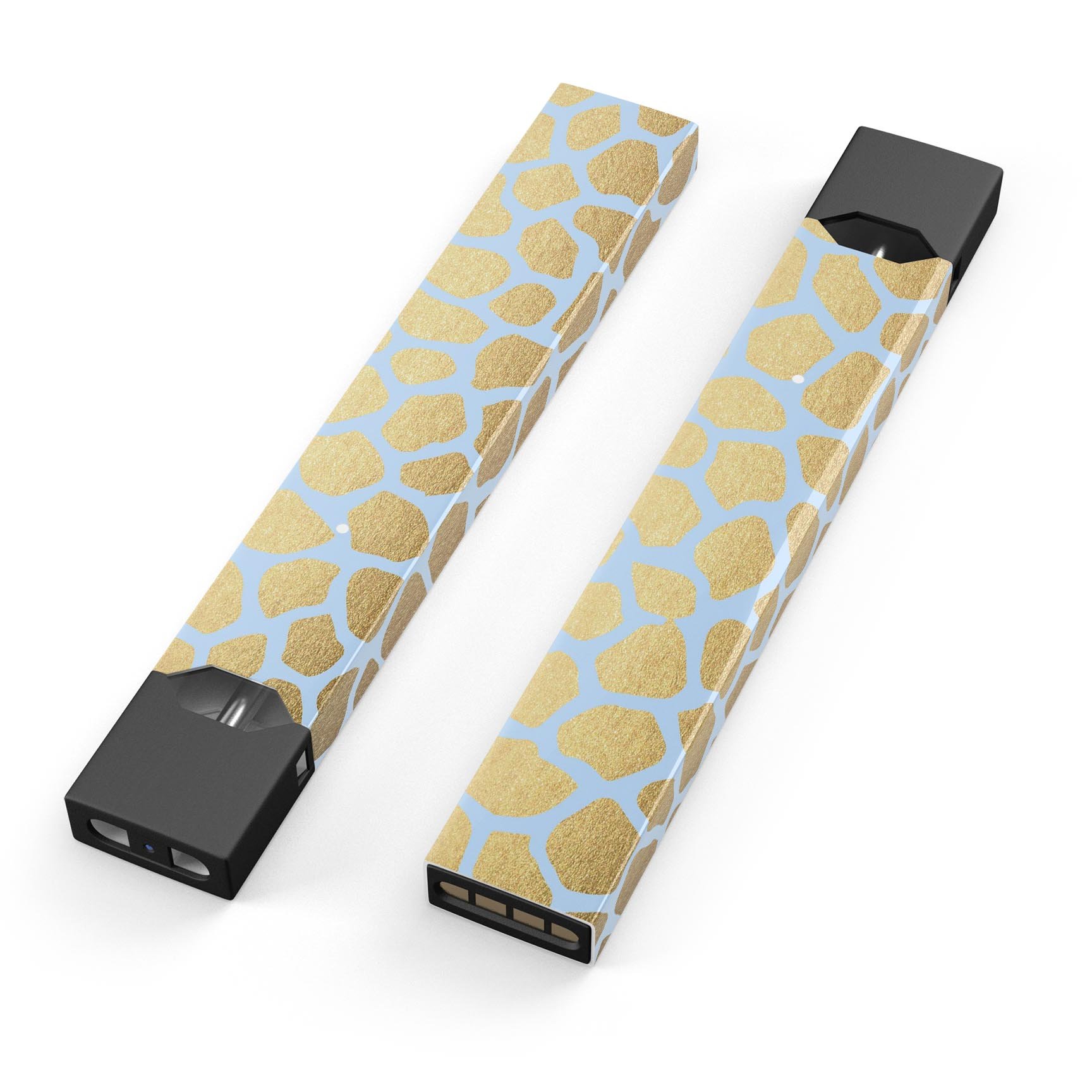 Gold Flaked Animal Light Blue skin-wrap for JUUL device, showcasing vibrant colors and premium design.