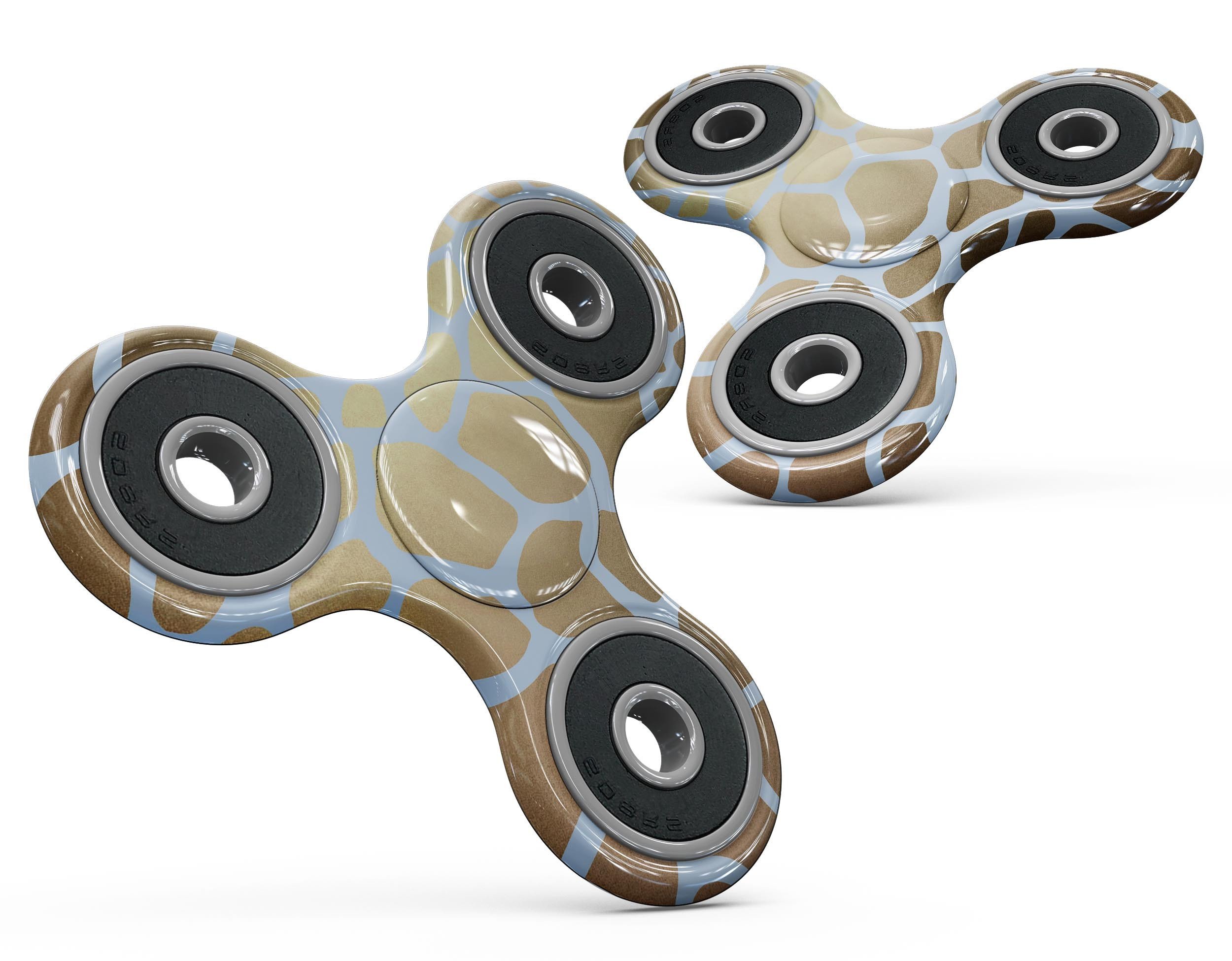 Gold Flaked Animal Light Blue Full-Body Fidget Spinner Skin-Kit showcasing vibrant colors and unique design.