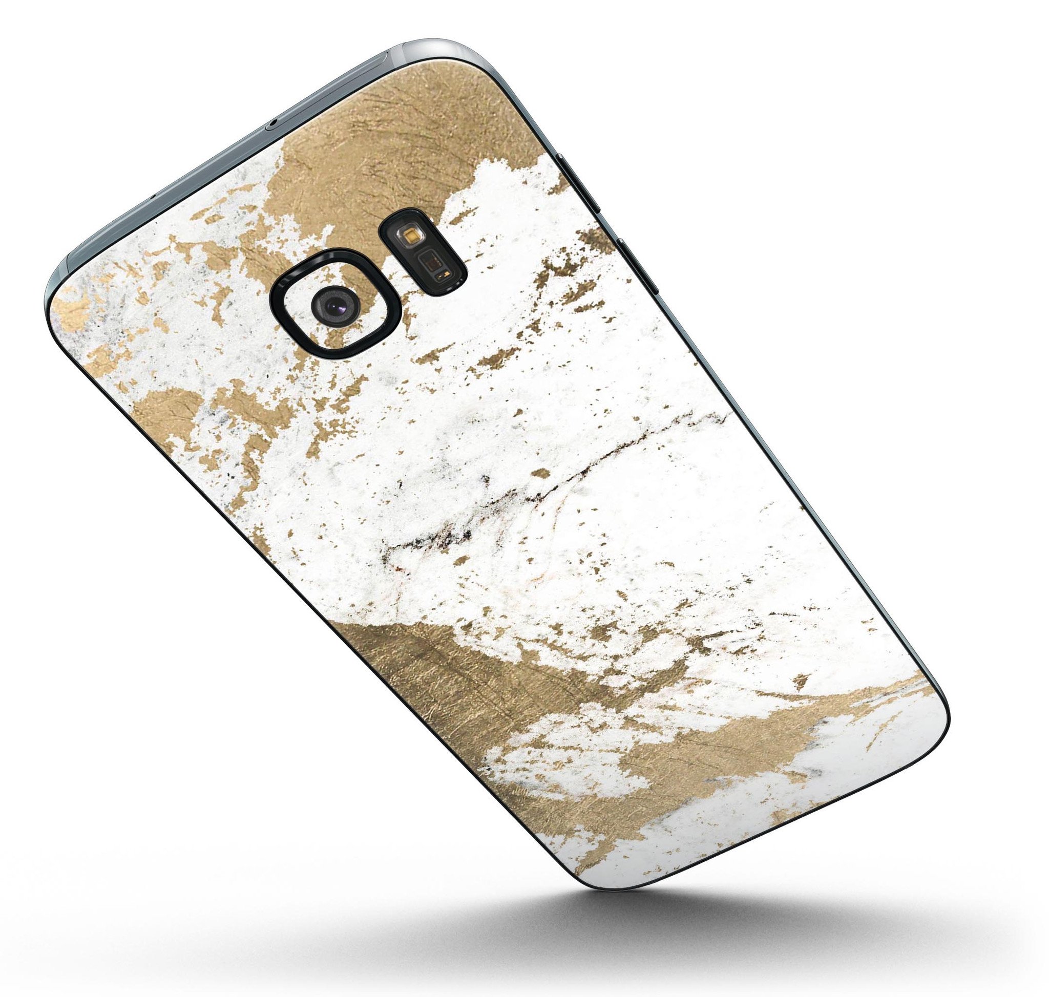 Gold Foiled Marble skin kit for Samsung Galaxy S7, showcasing its stylish design and premium quality material.