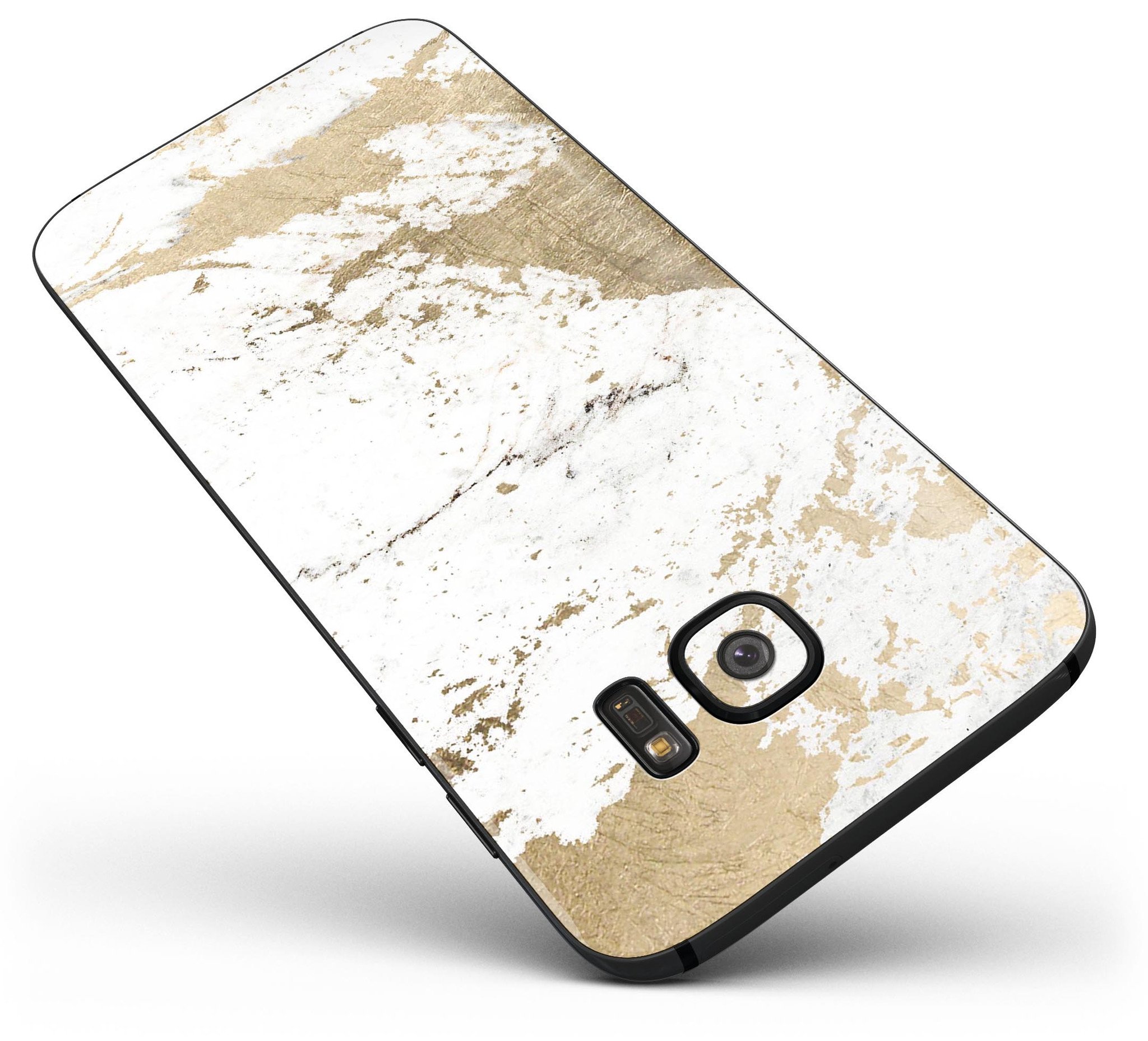 Gold Foiled Marble skin kit for Samsung Galaxy S7, showcasing its stylish design and premium quality material.