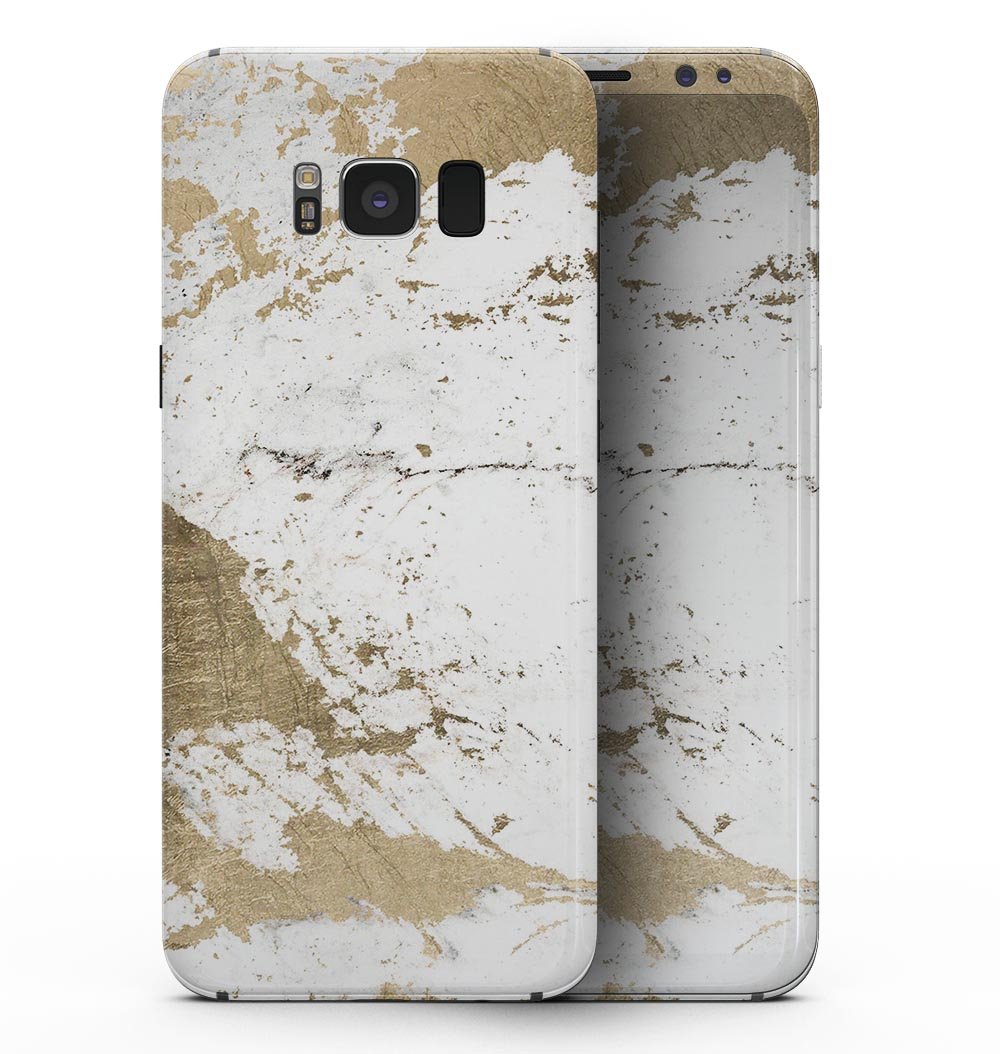 Gold Foiled Marble skin for Samsung Galaxy S8, showcasing a stylish design with a luxurious marble pattern and gold accents.