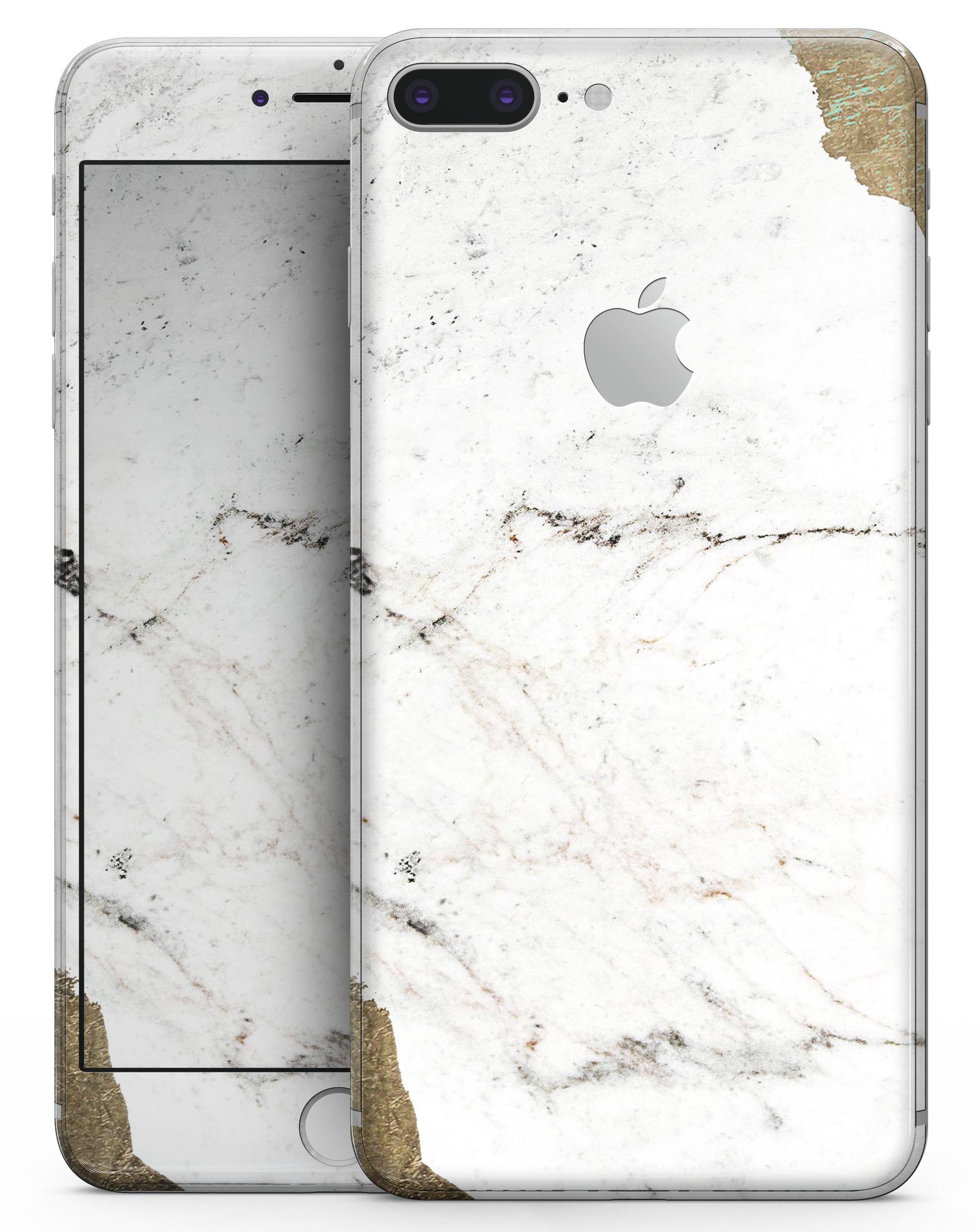 Gold Foiled Marble skin for iPhone 8 and 8 Plus, showcasing a stylish design with a luxurious finish.