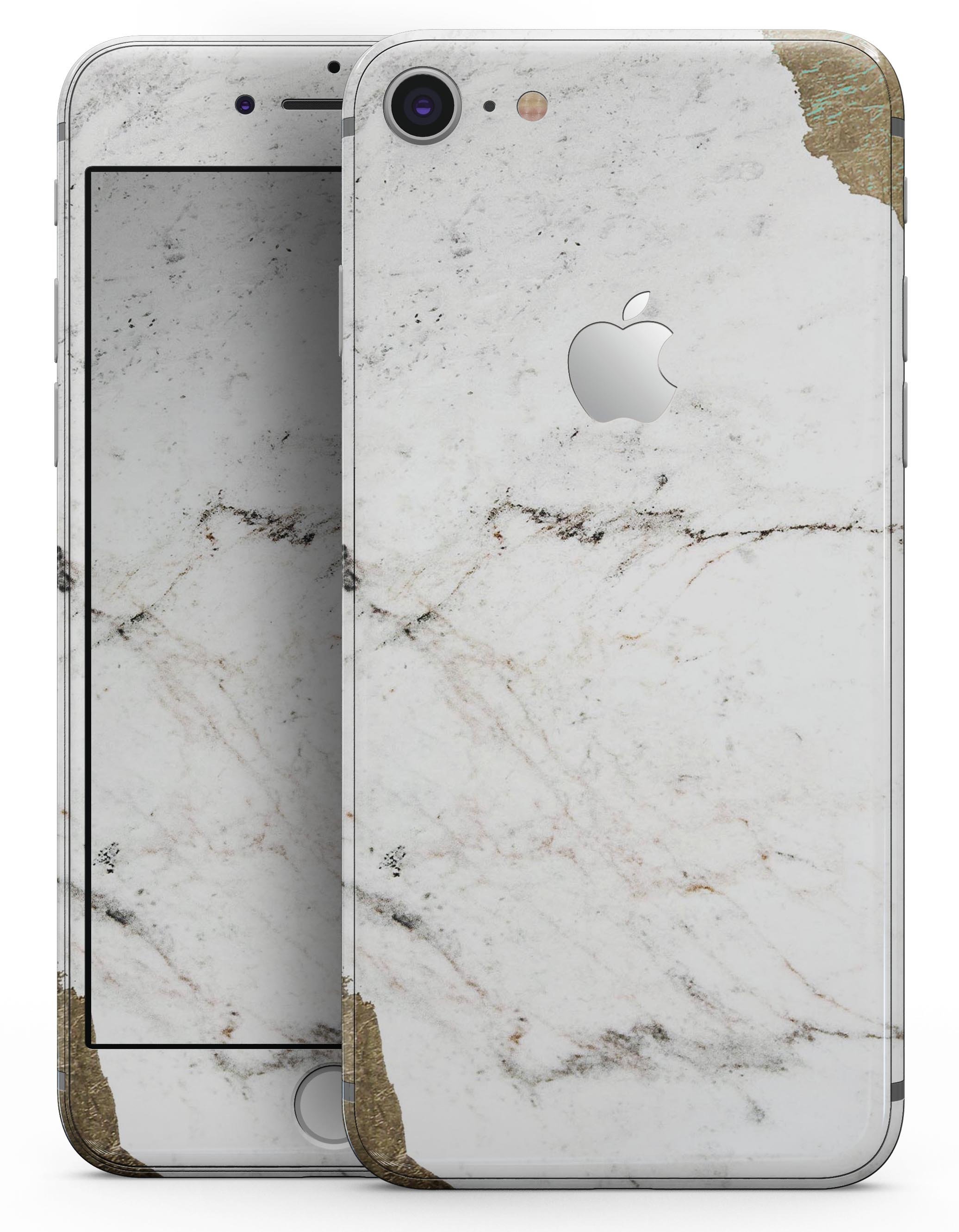 Gold Foiled Marble skin for iPhone 8 and 8 Plus, showcasing a stylish design with a luxurious finish.