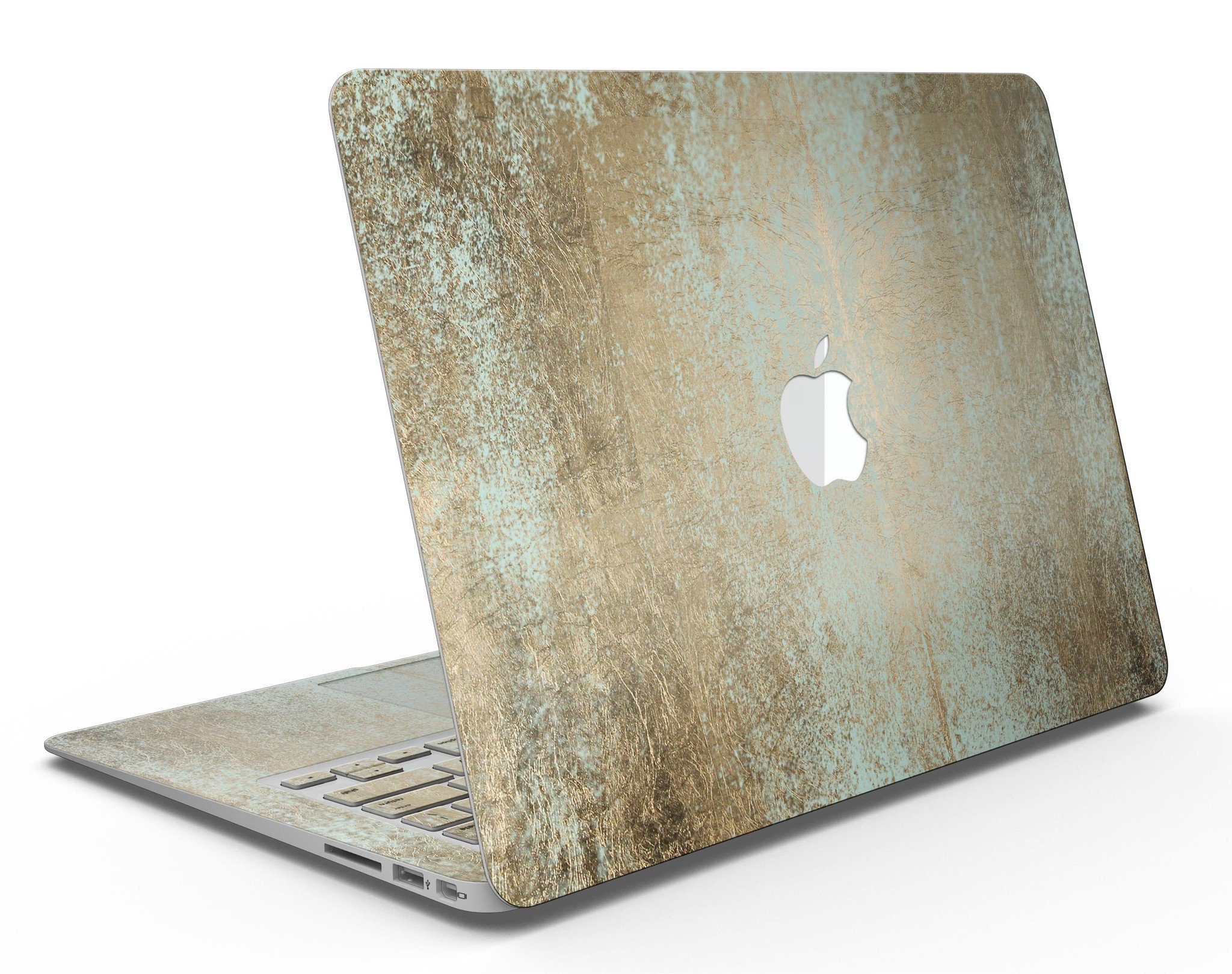 Gold Foiled Surface skin kit for MacBook Air, showcasing a stylish design that protects the device from scratches.