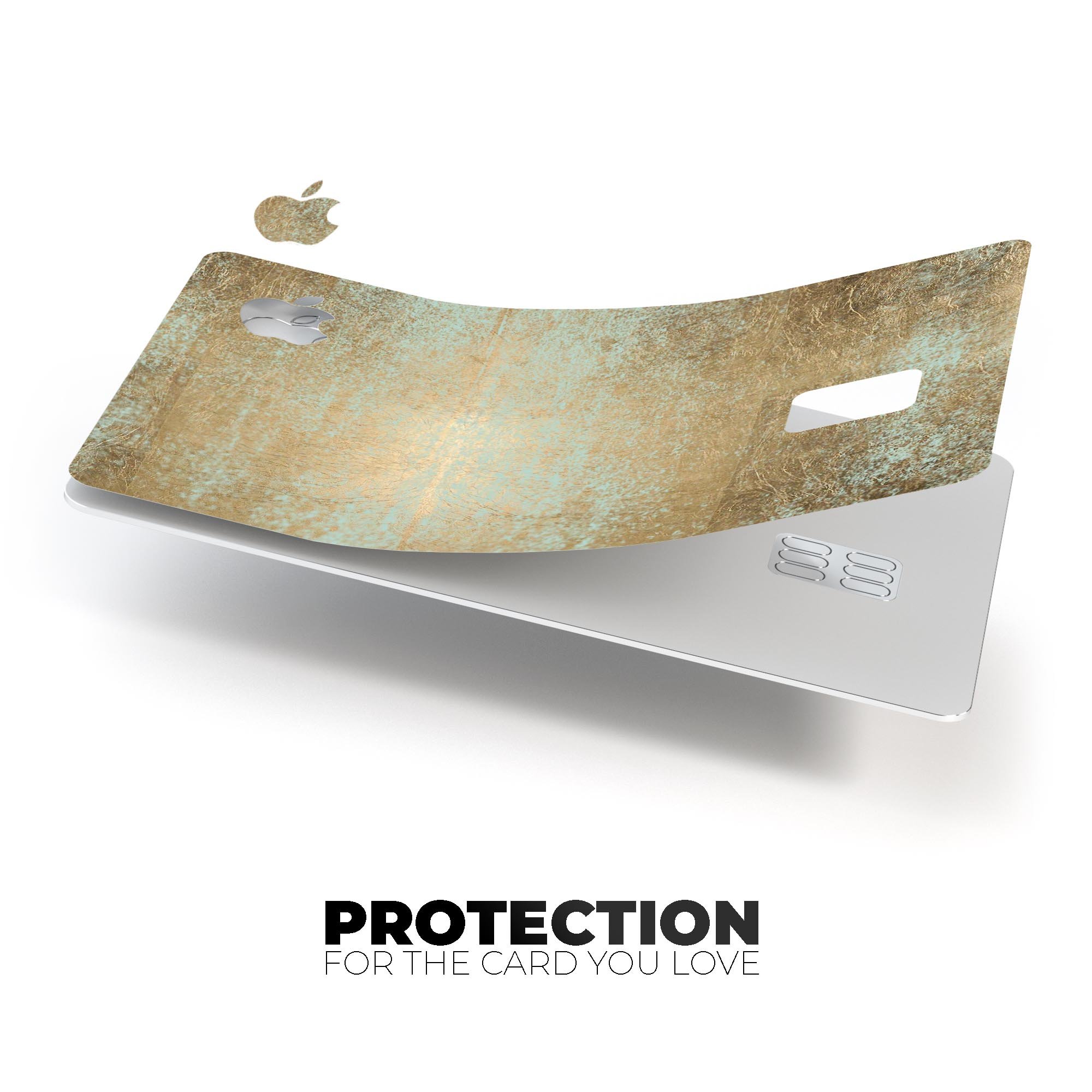 Gold Foiled Surface v1 decal skin-kit for Apple Card, showcasing premium vinyl protection with a luxurious gold finish.