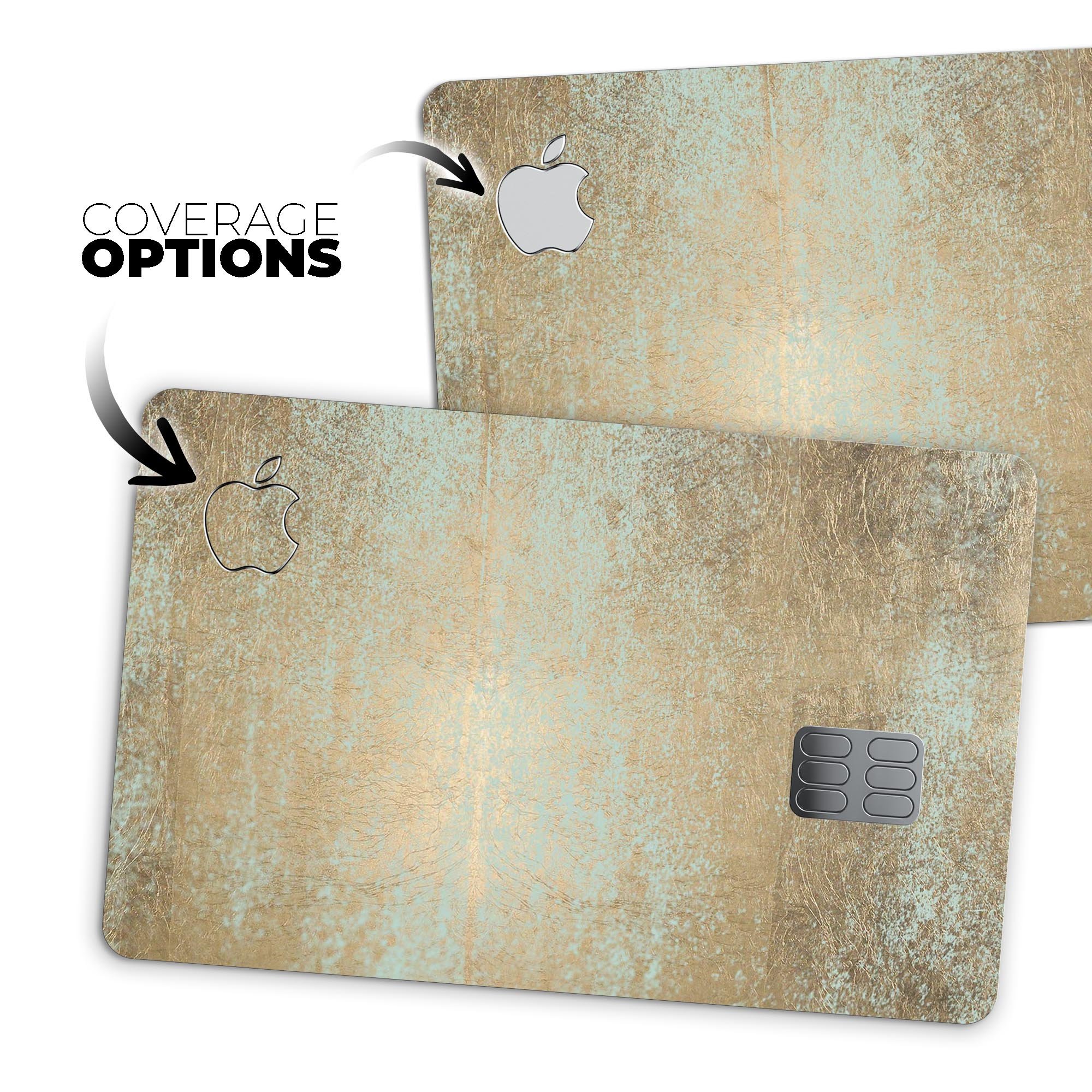 Gold Foiled Surface v1 decal skin-kit for Apple Card, showcasing premium vinyl protection with a luxurious gold finish.