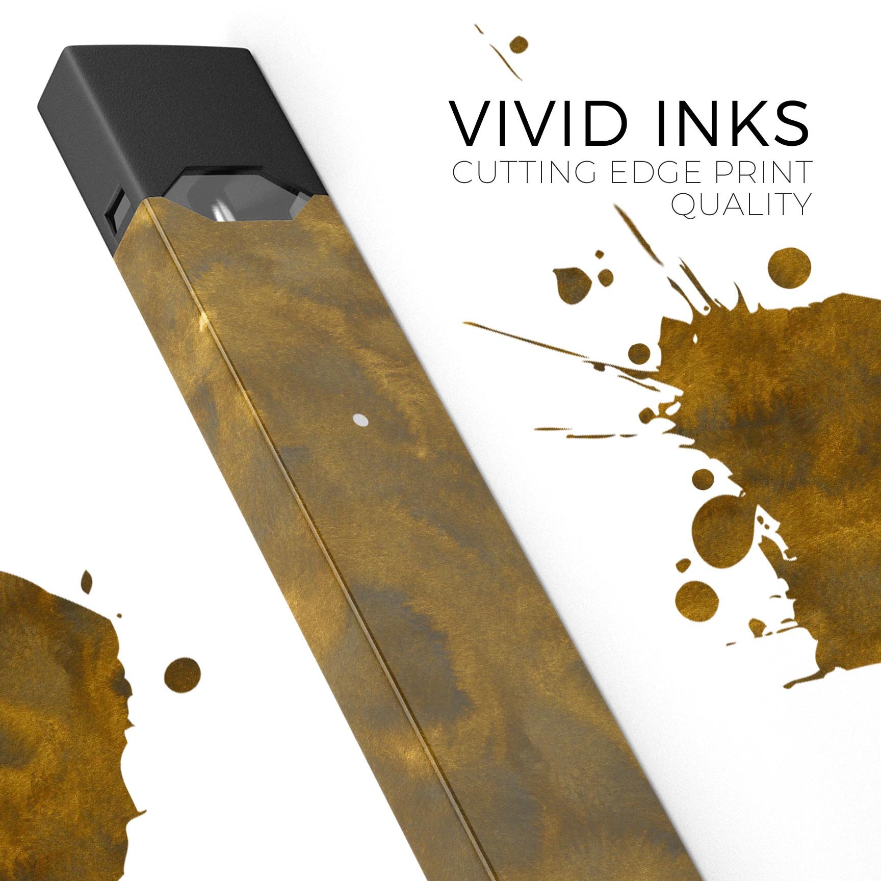 Gold Foiled V1 premium decal skin-wrap sticker designed for JUUL vaping device, showcasing a stylish gold foil finish.