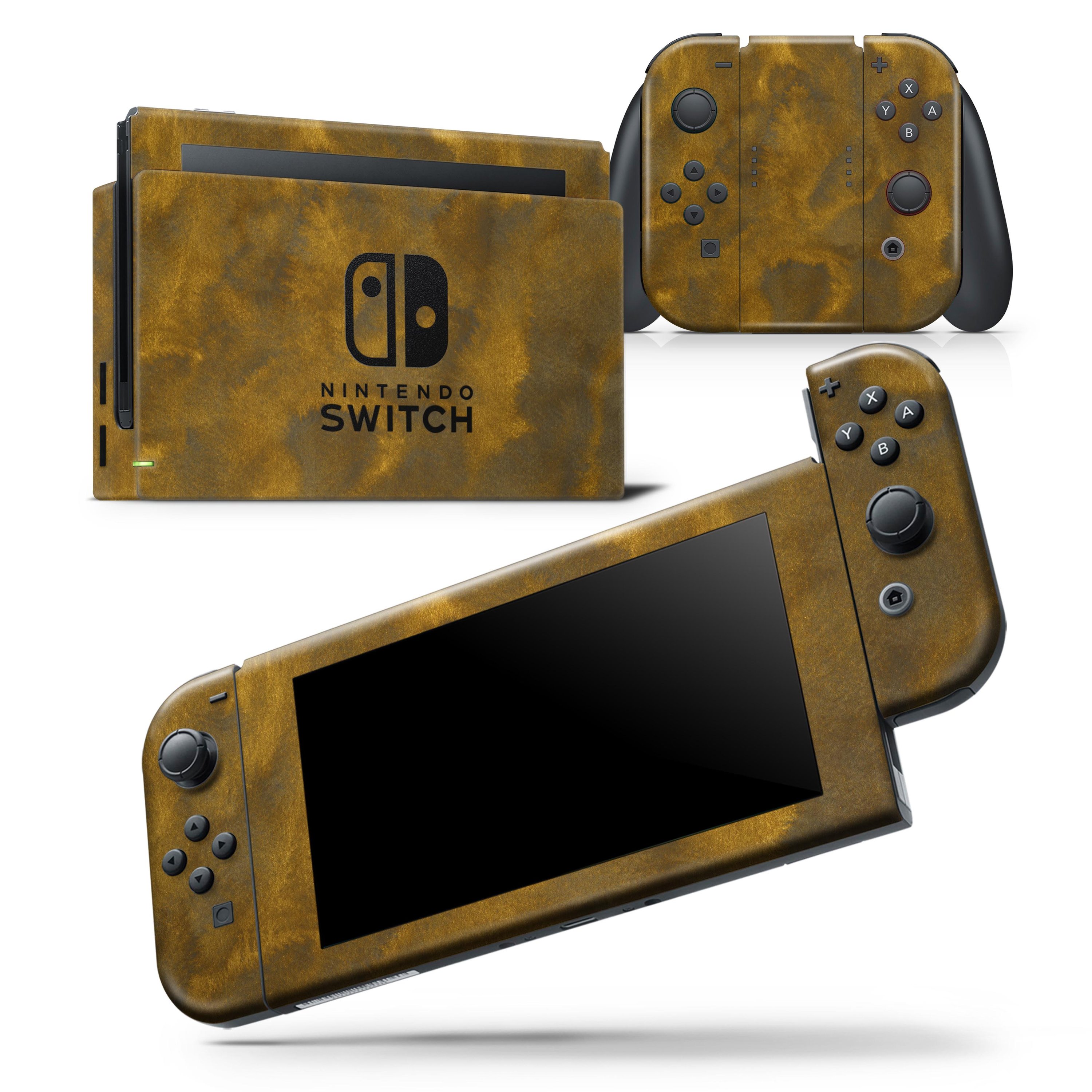 Gold Foiled V1 skin wrap decal for Nintendo Switch Lite, showcasing a sleek design and premium vinyl material.