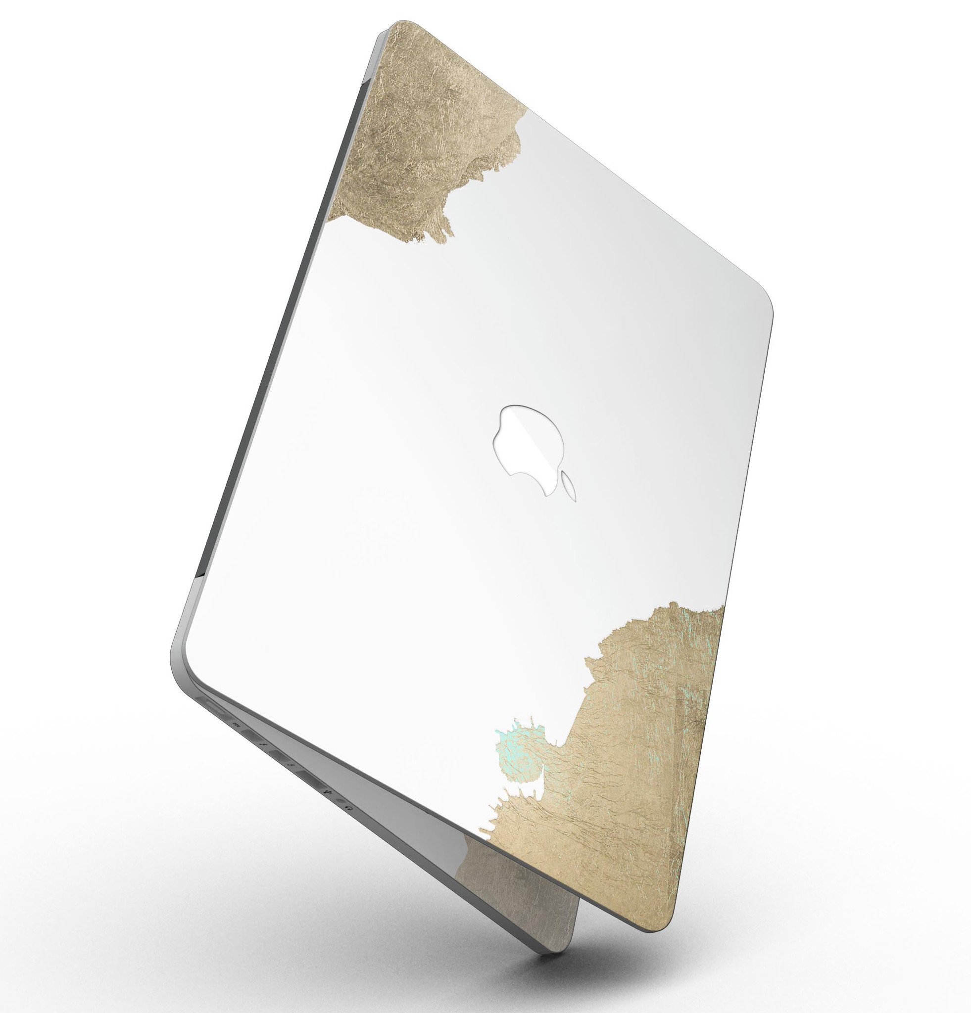 Gold Foiled White skin for MacBook Pro with Retina Display, showcasing a stylish design that offers full coverage and protection.