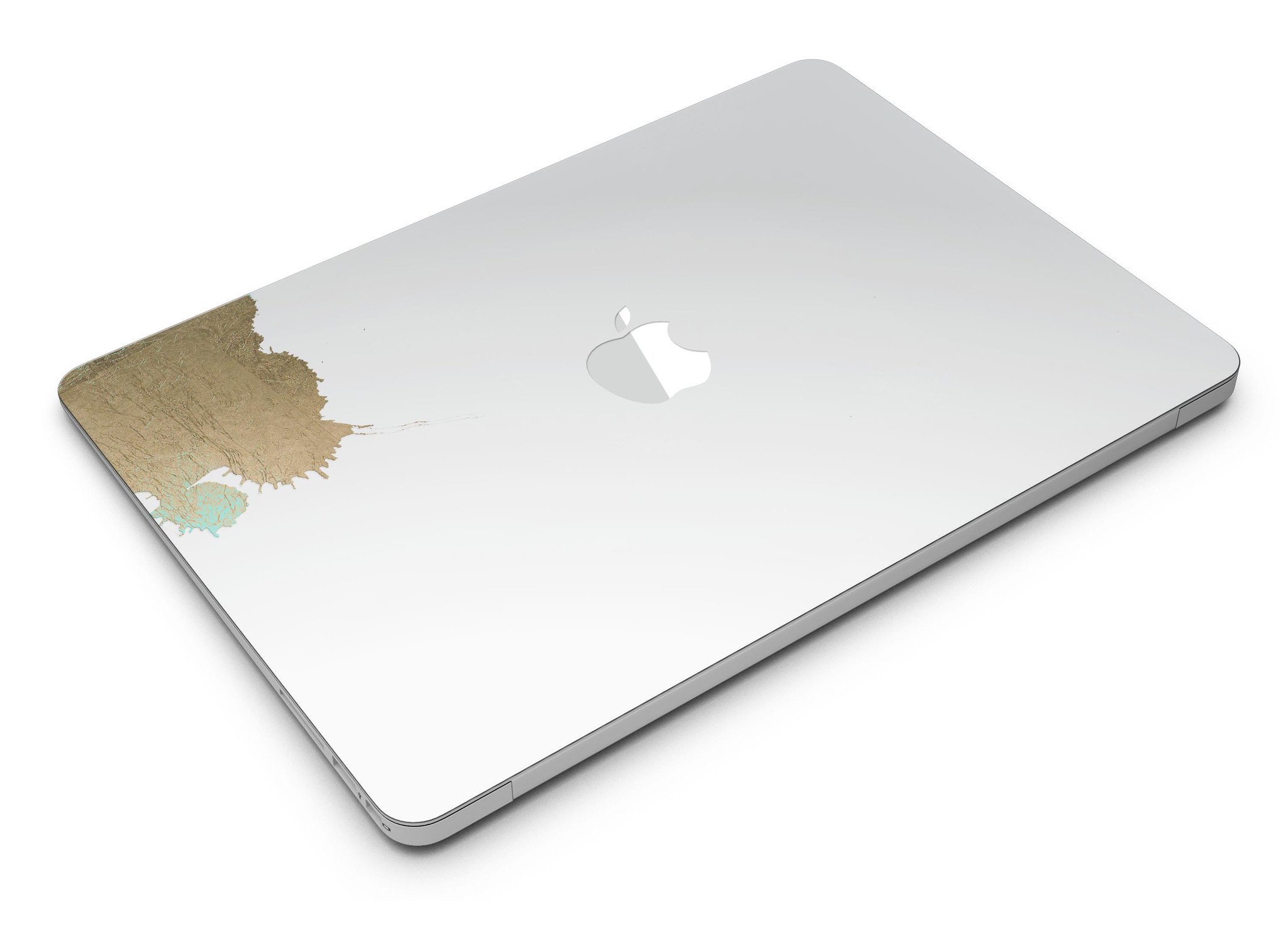 Gold Foiled White v2 MacBook Air Skin Kit showcasing a stylish design with premium vinyl finish.