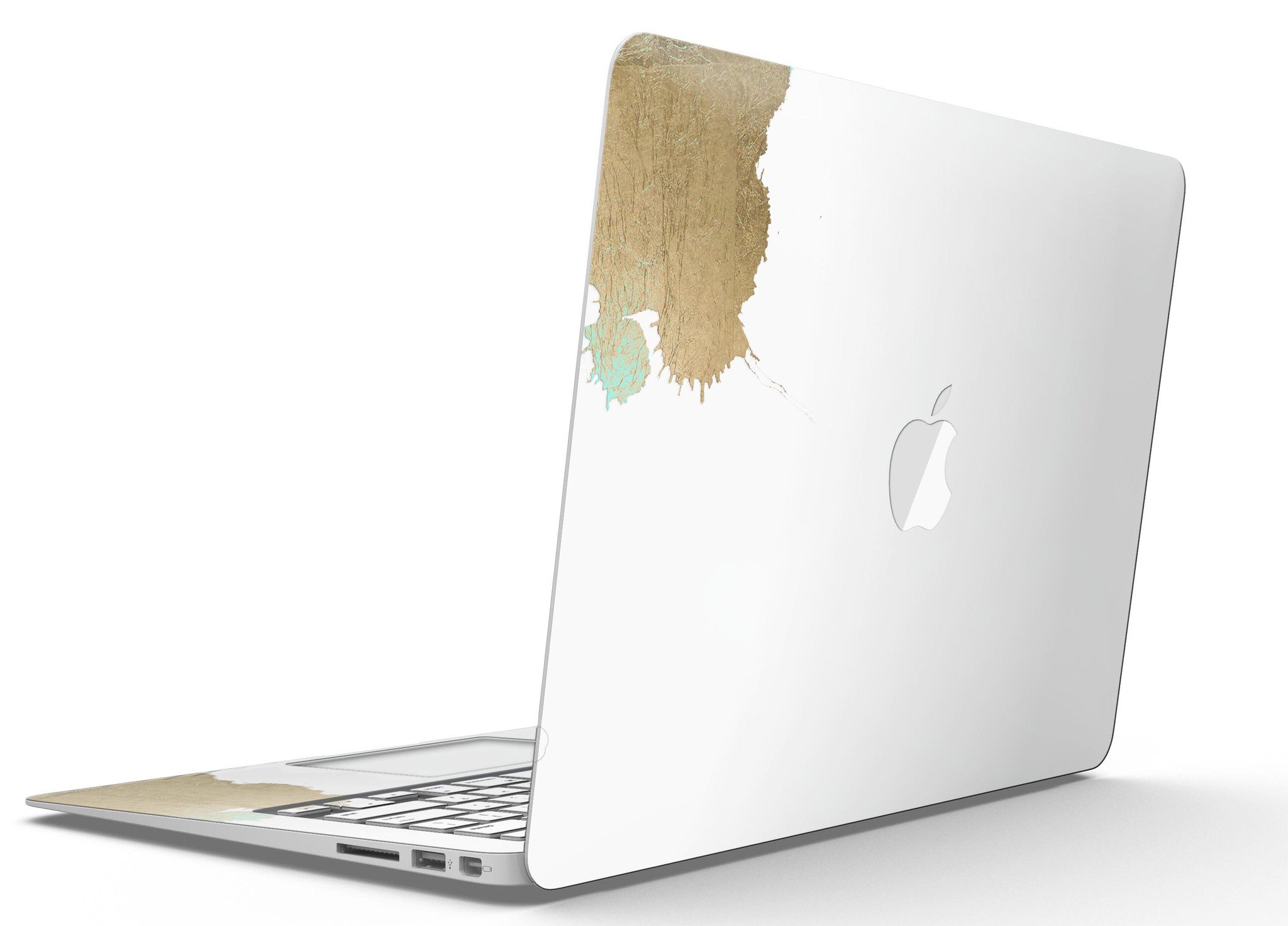 Gold Foiled White v2 MacBook Air Skin Kit showcasing a stylish design with premium vinyl finish.