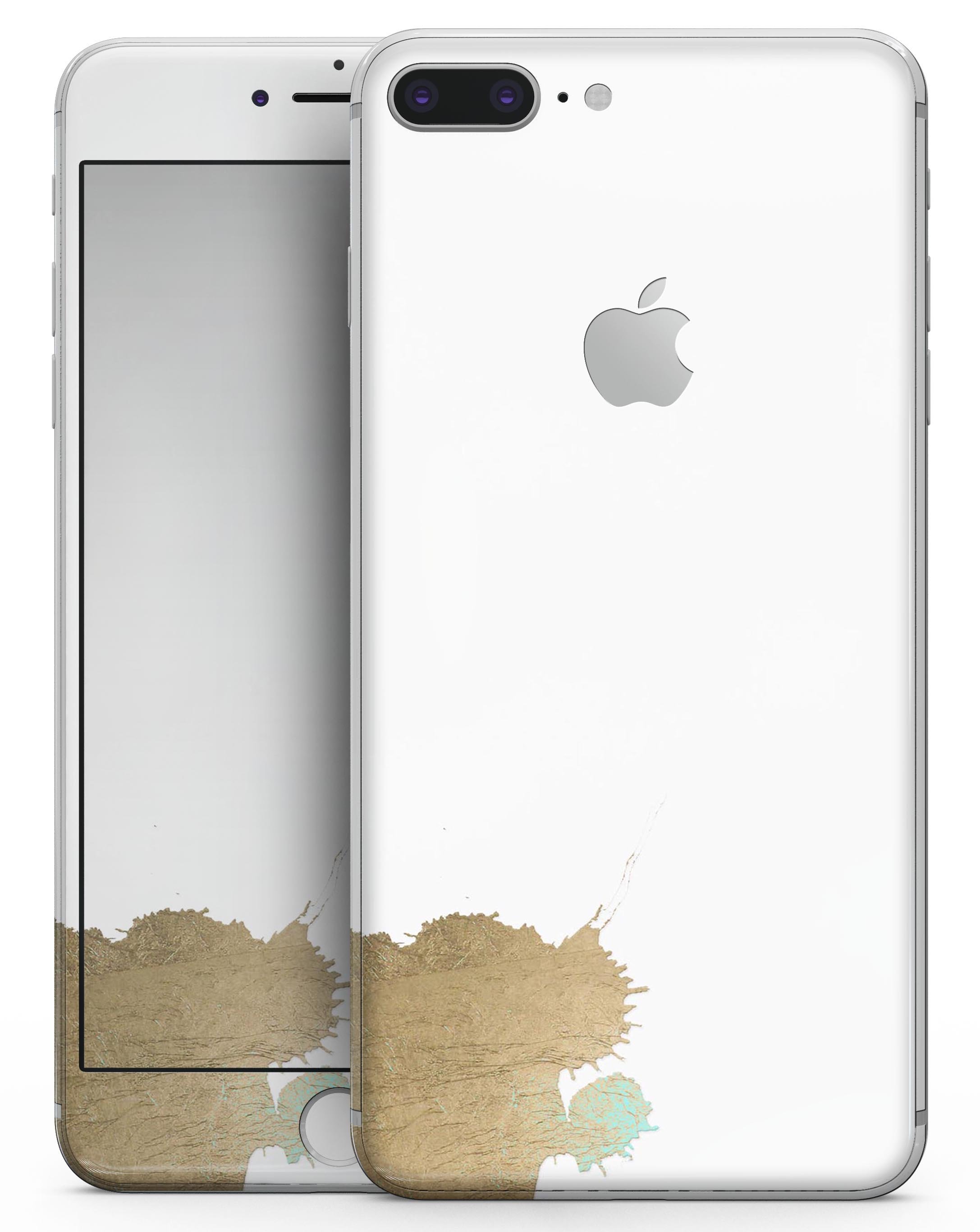 Gold Foiled White v2 Skin-kit for iPhone 8 and 8 Plus, showcasing a stylish design with a premium finish.