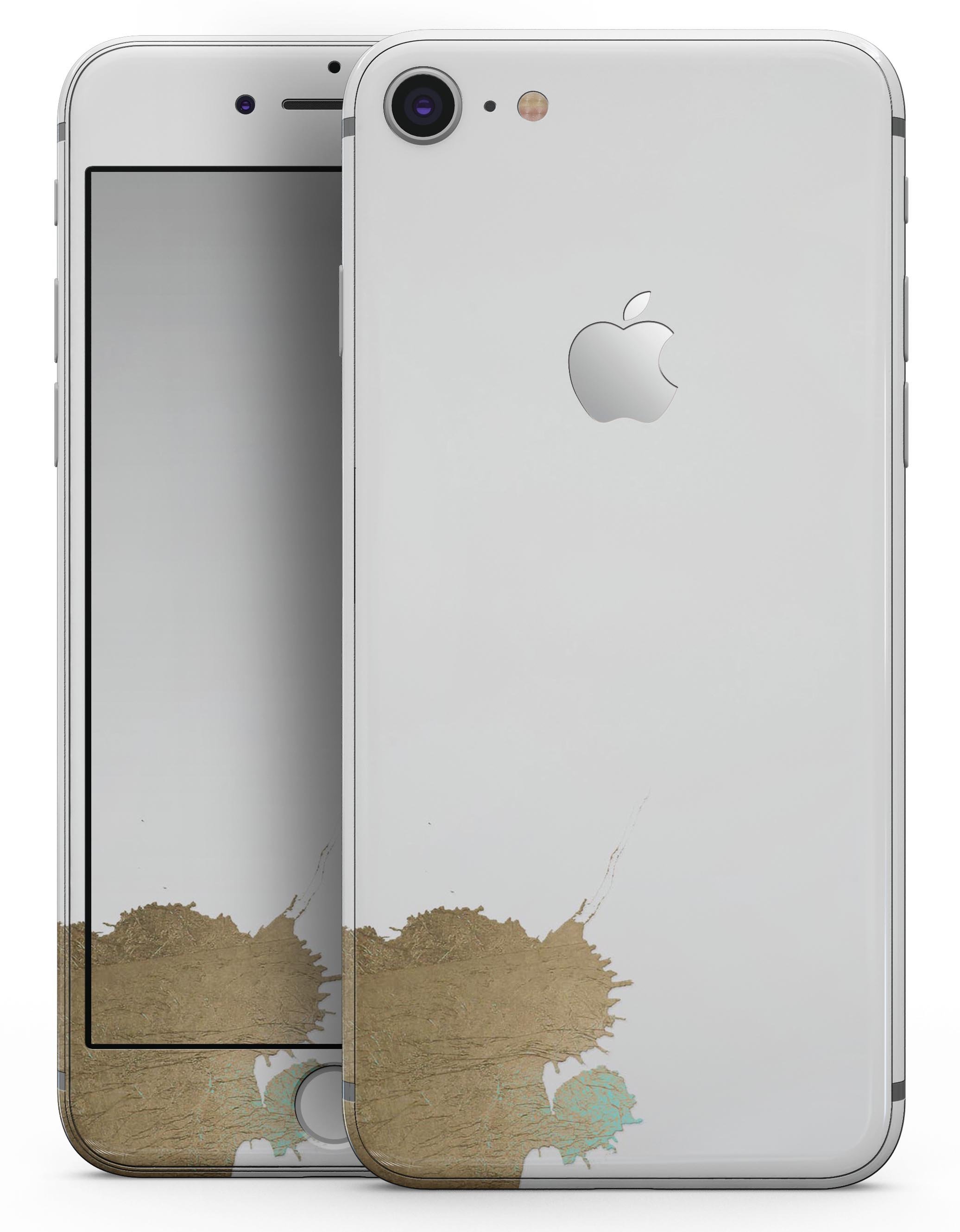 Gold Foiled White v2 Skin-kit for iPhone 8 and 8 Plus, showcasing a stylish design with a premium finish.