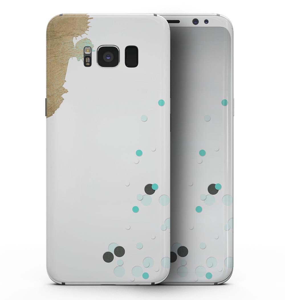 Gold Foiled White full-body skin kit for Samsung Galaxy S8, showcasing premium vinyl material and sleek design.