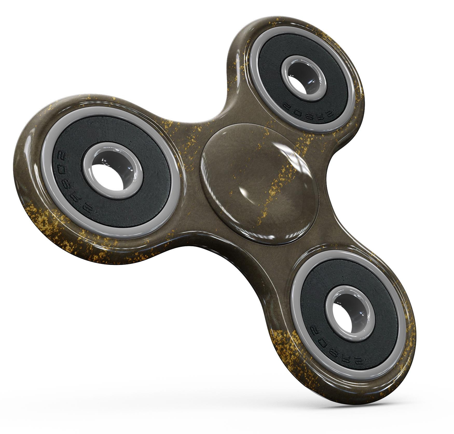 Gold Icicles over Dark Fog Full-Body Fidget Spinner Skin-Kit showcasing a vibrant design on a fidget spinner.