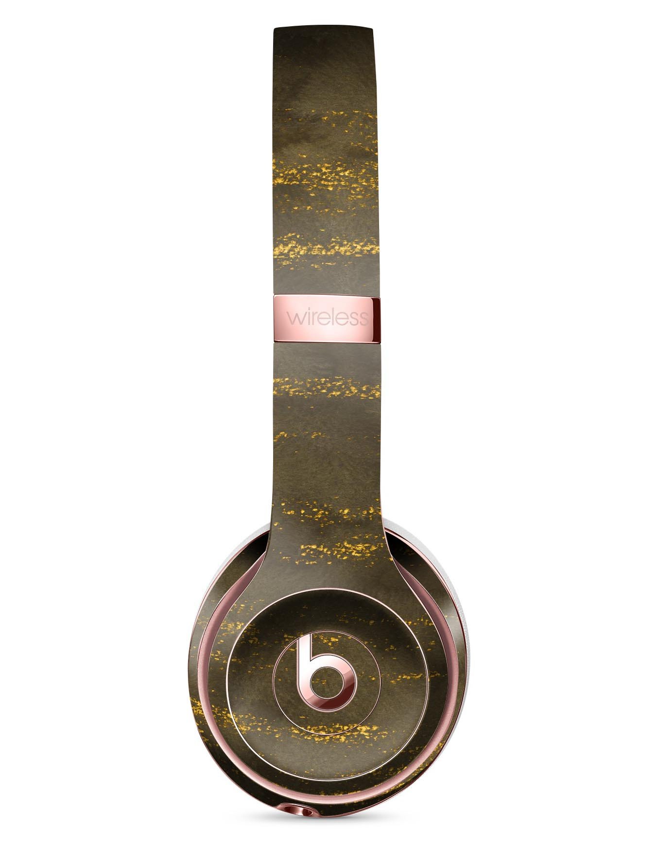 Gold Icicles Full-Body Skin Kit for Beats by Dre Solo 3 Wireless Headphones, showcasing a stylish design over a dark fog background.