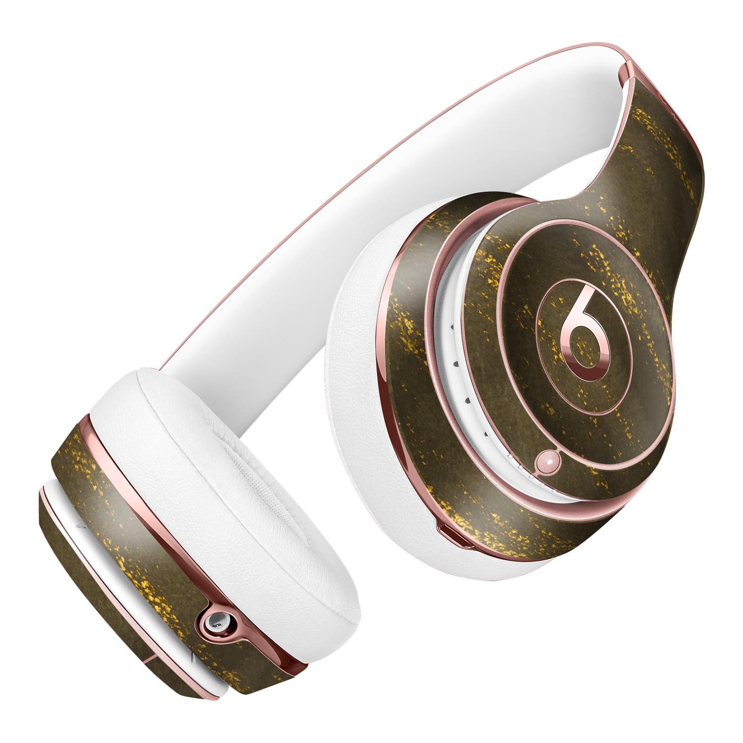 Gold Icicles Full-Body Skin Kit for Beats by Dre Solo 3 Wireless Headphones, showcasing a stylish design over a dark fog background.