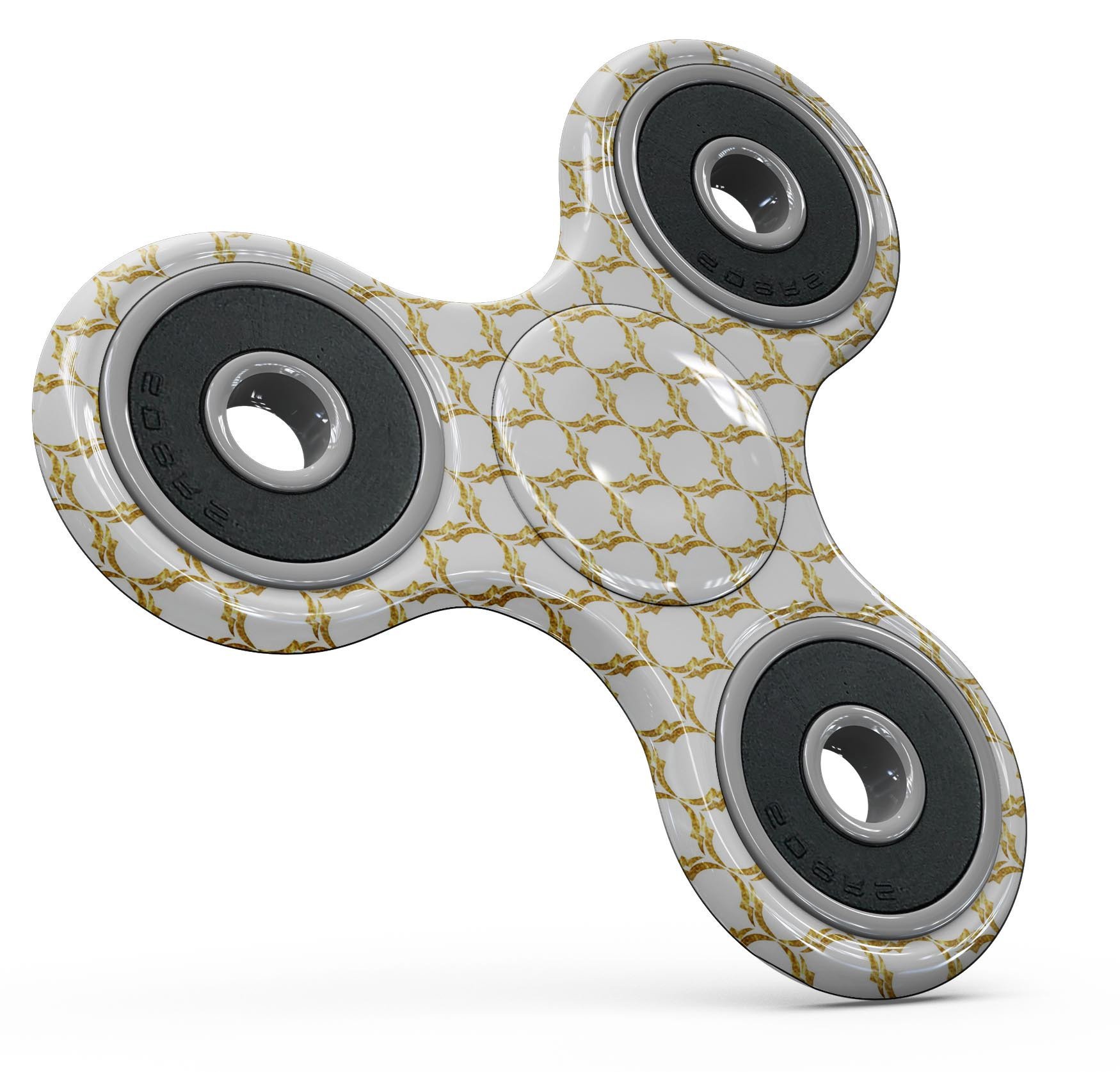 Gold Moroccan v3 Full-Body Fidget Spinner Skin-Kit showcasing intricate patterns and vibrant colors on premium vinyl.