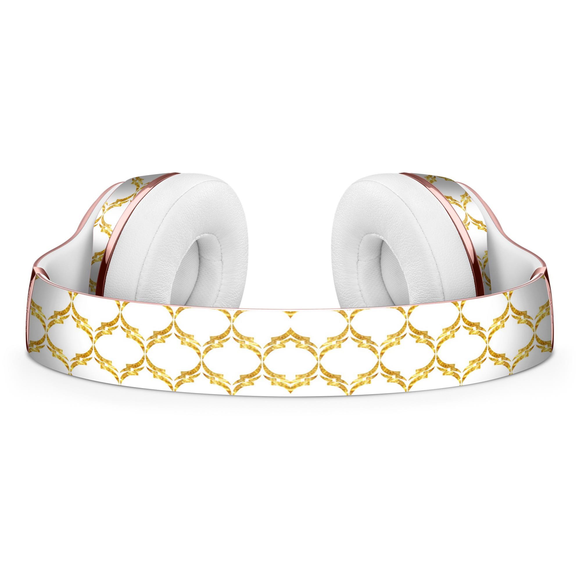 Gold Moroccan v3 Full-Body Skin Kit for Beats by Dre Solo 3, showcasing intricate design and premium vinyl material.