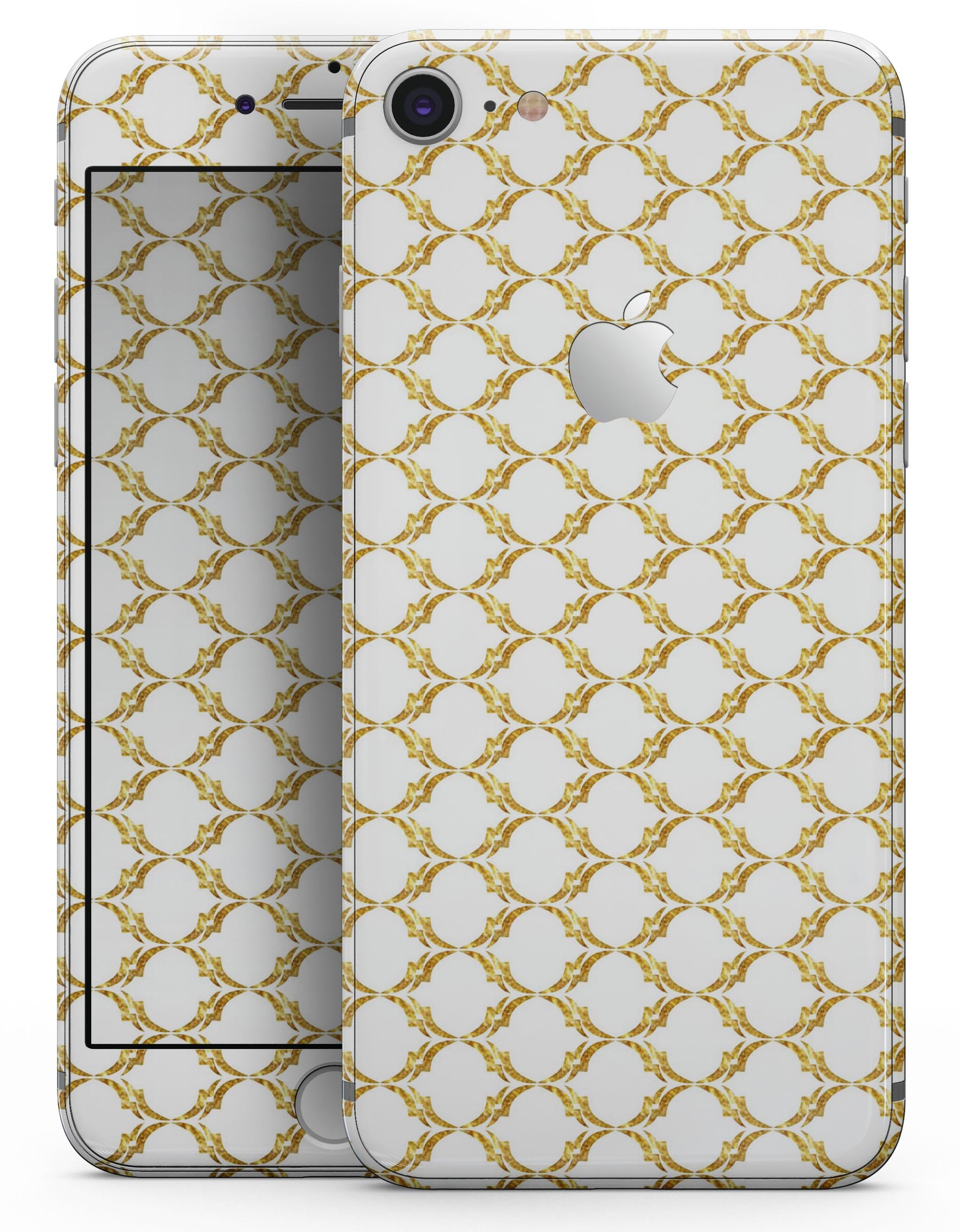 Gold Moroccan v3 skin for iPhone 8 and 8 Plus, showcasing a stylish design with premium vinyl finish.