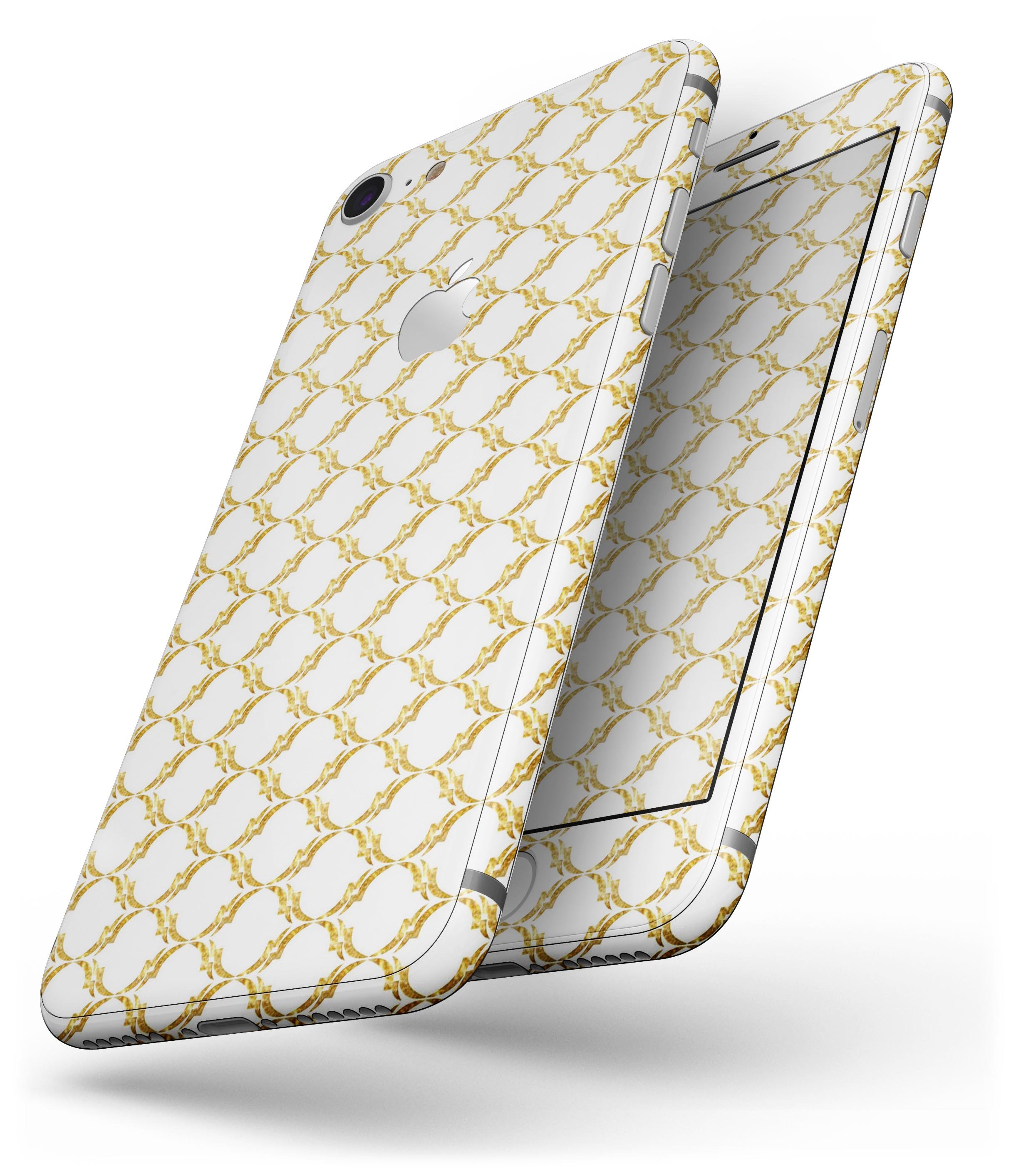 Gold Moroccan v3 skin for iPhone 8 and 8 Plus, showcasing a stylish design with premium vinyl finish.